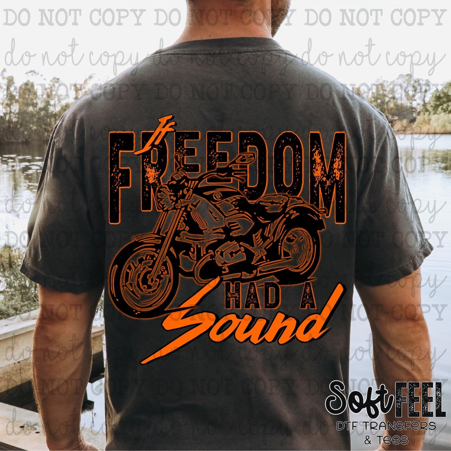 Freedom Had A Sound Motorcycle - Patriotic - Direct To Film Transfer / DTF - Heat Press Clothing Transfer