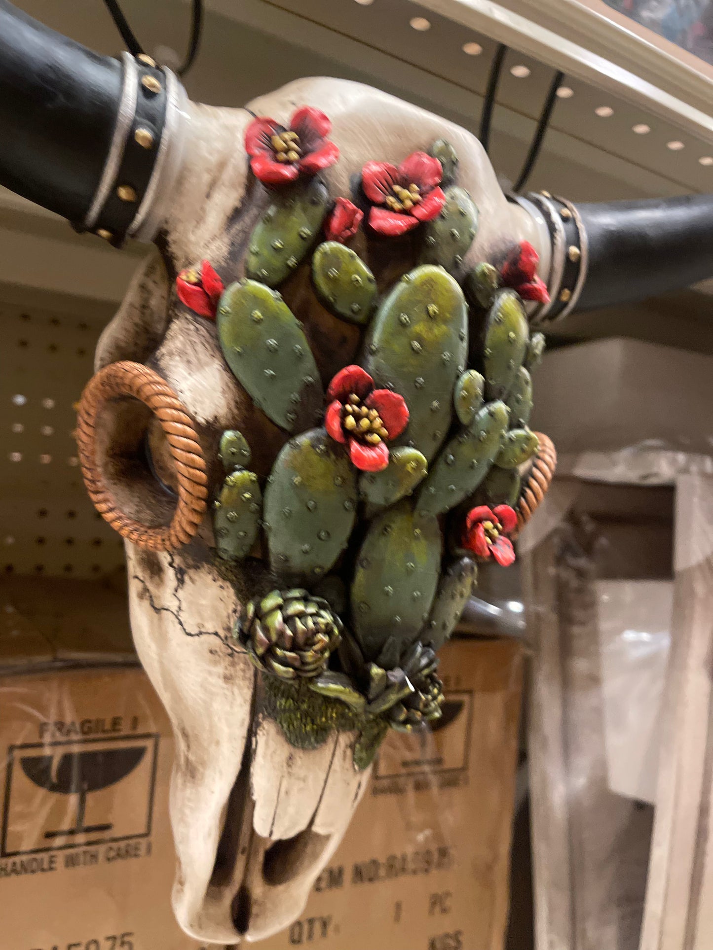 Cactus Succulent Cowskull Wall Decor