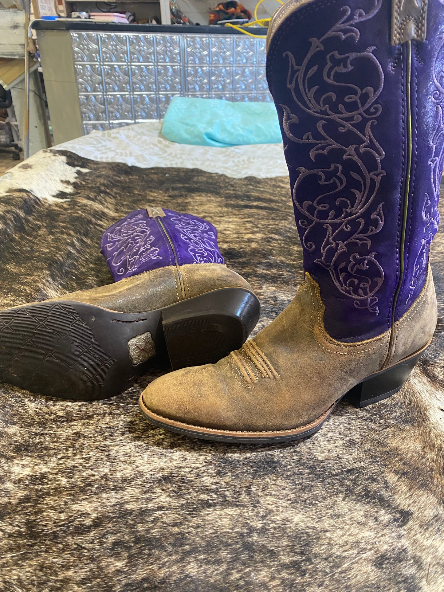Twisted X purple dyed boots
