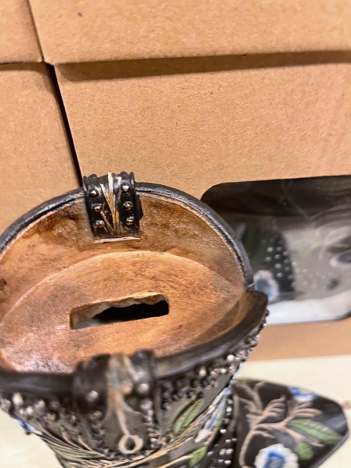 Black Studded Boot Piggy Bank