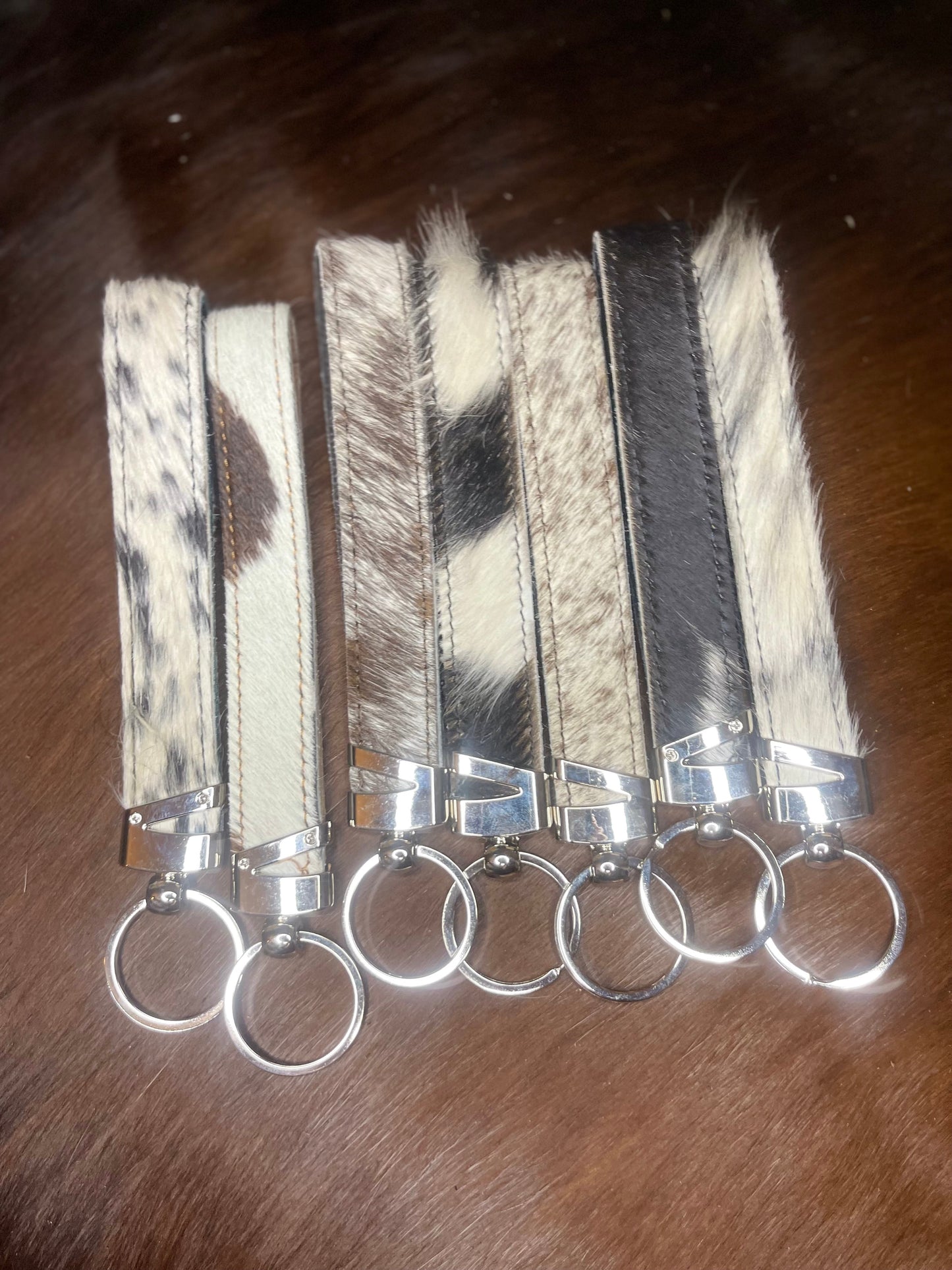 Cowhide Wristlet Keychains