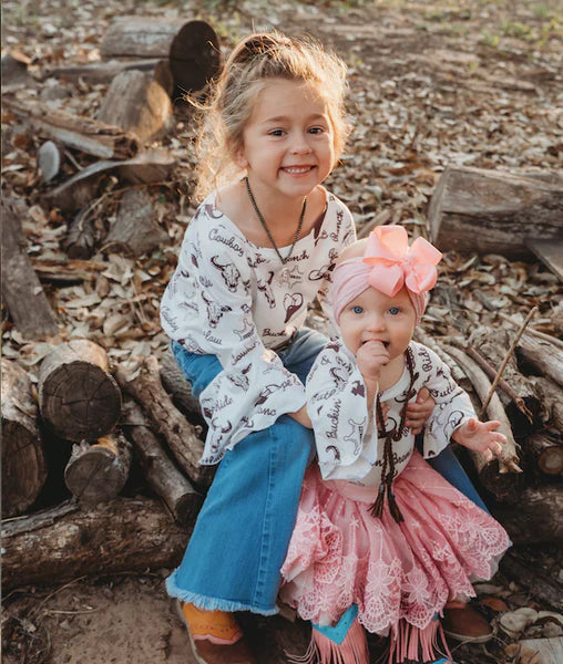 Shea Baby Bell Sleeve White Outlaw Top