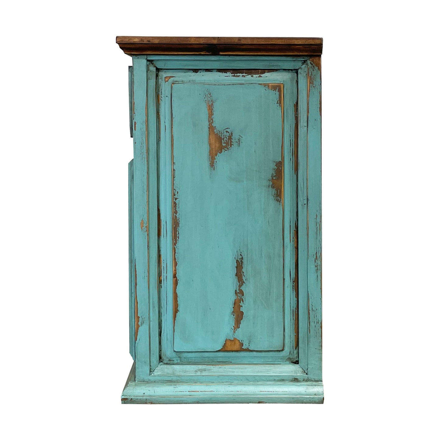 Traditional Small Rustic Nightstand Oldie Turquoise