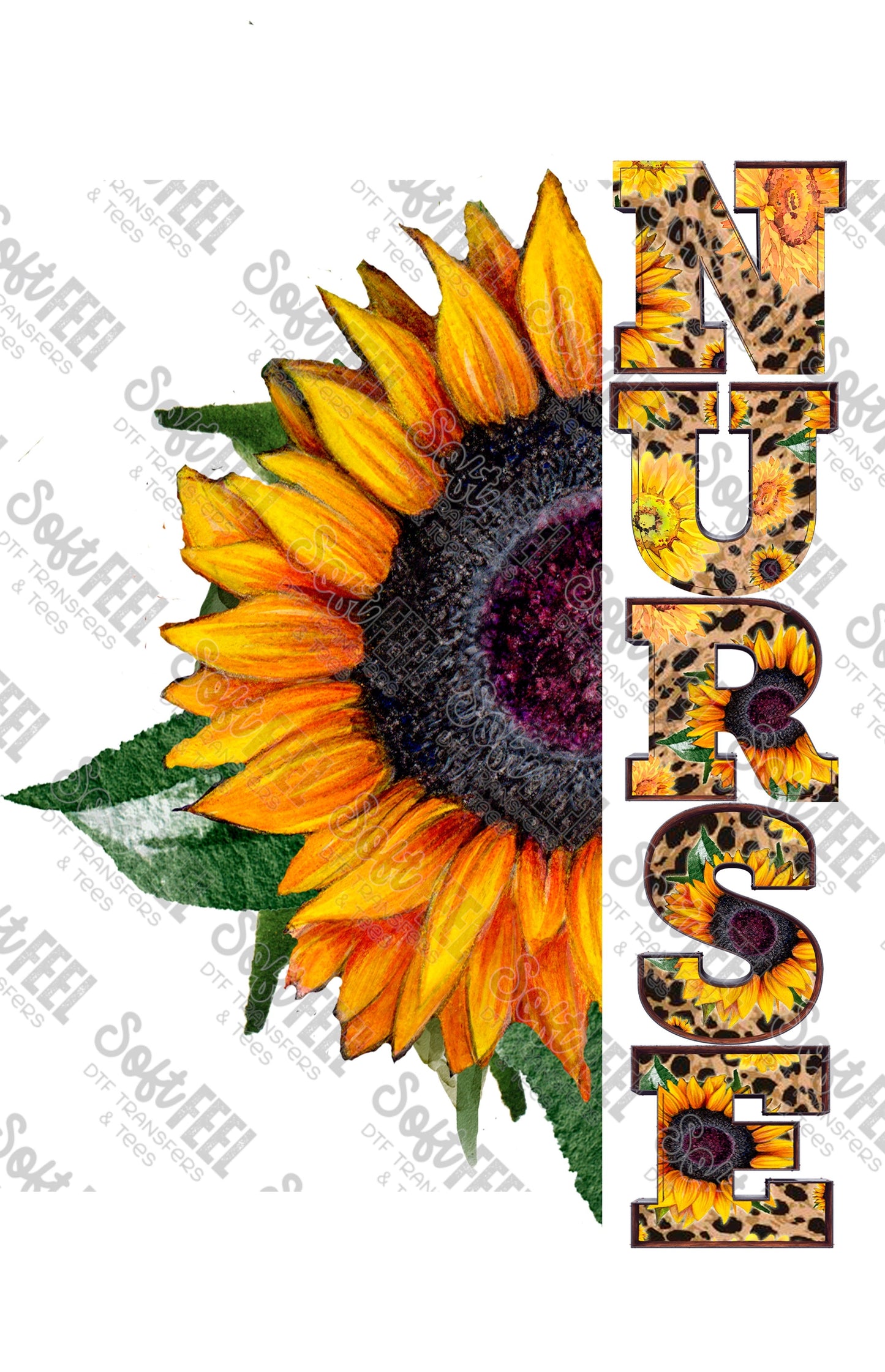 Nurse Sunflower - Occupations / Nursing - Direct To Film Transfer / DTF - Heat Press Clothing Transfer