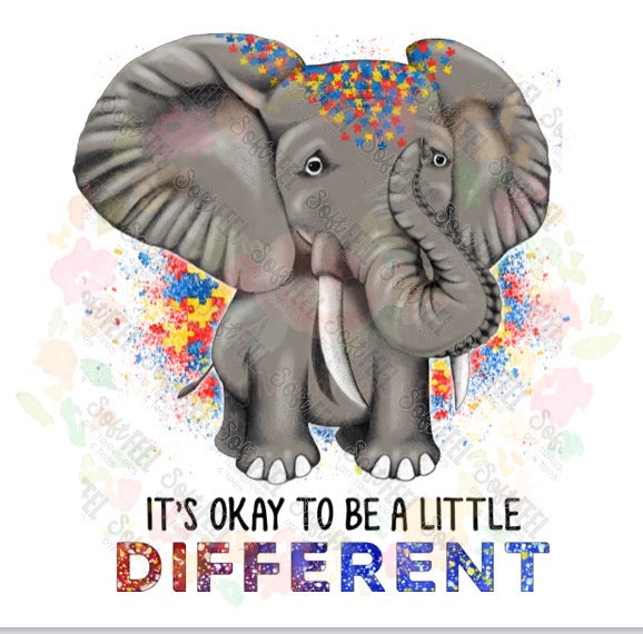 ok to be different - Youth / Autism - Direct To Film Transfer / DTF - Heat Press Clothing Transfer