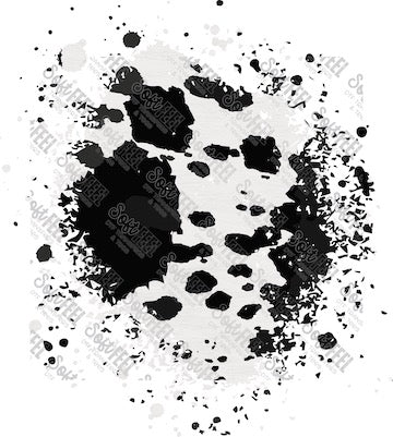 Realistic Black Cow Patch 1 - Patches & Patterns - Direct To Film Transfer / DTF - Heat Press Clothing Transfer