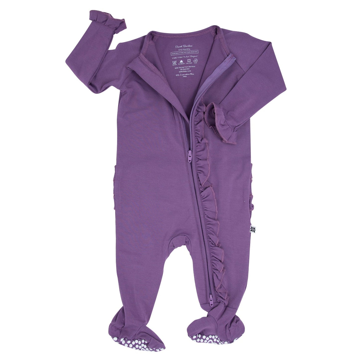 Deep Purple Ruffle Footie