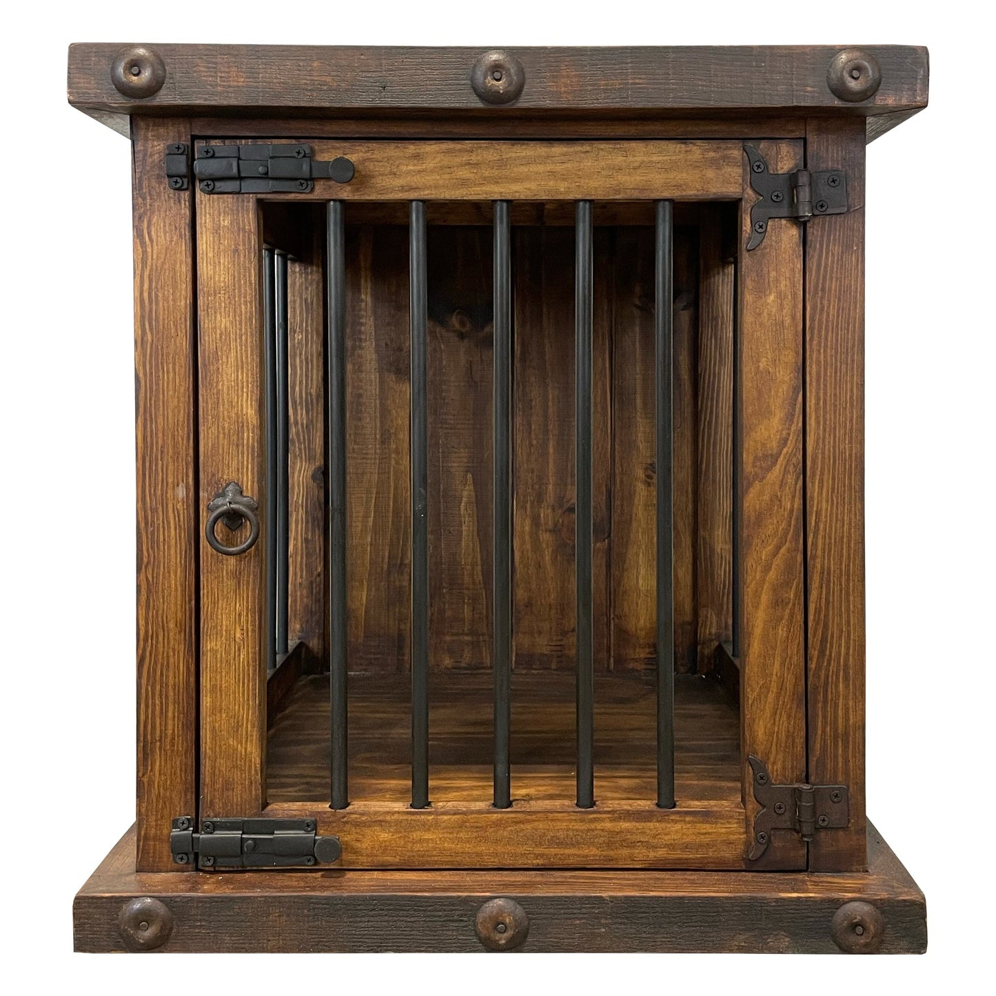 Oasis Small Rustic Dog Wood Kennel in Dark Wax