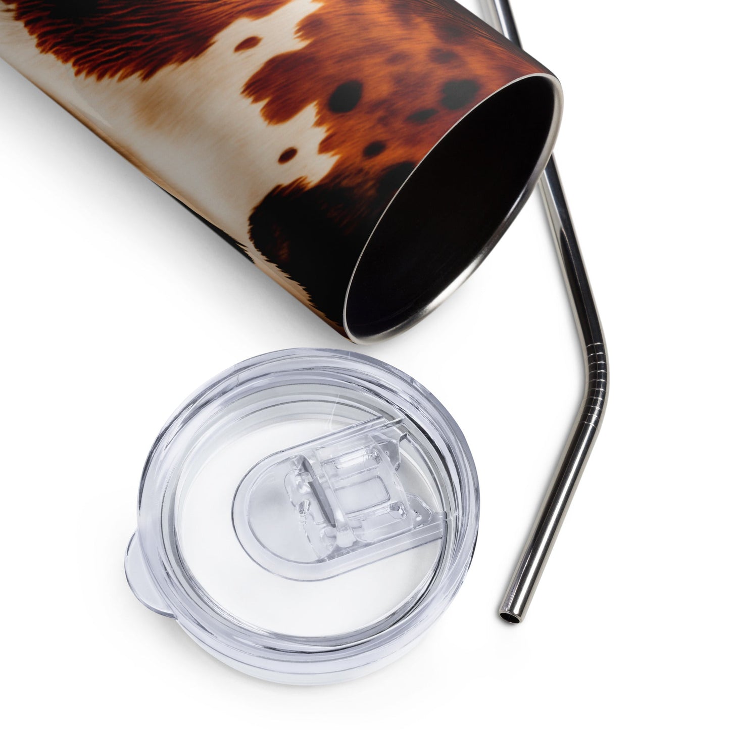 Cow Hide 3 D Print Stainless steel tumbler