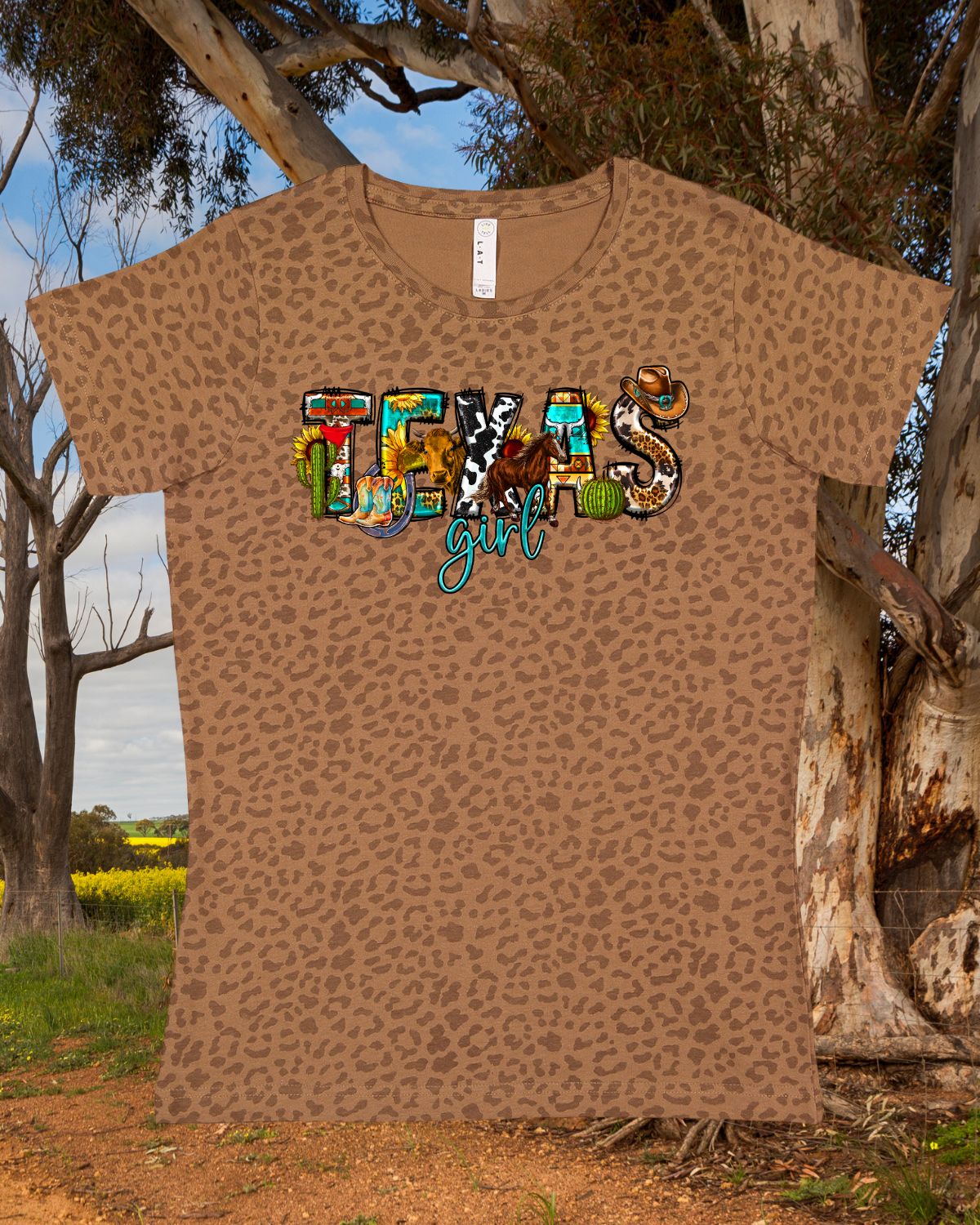 Leopard TEXAS Girl Graphic T-shirt