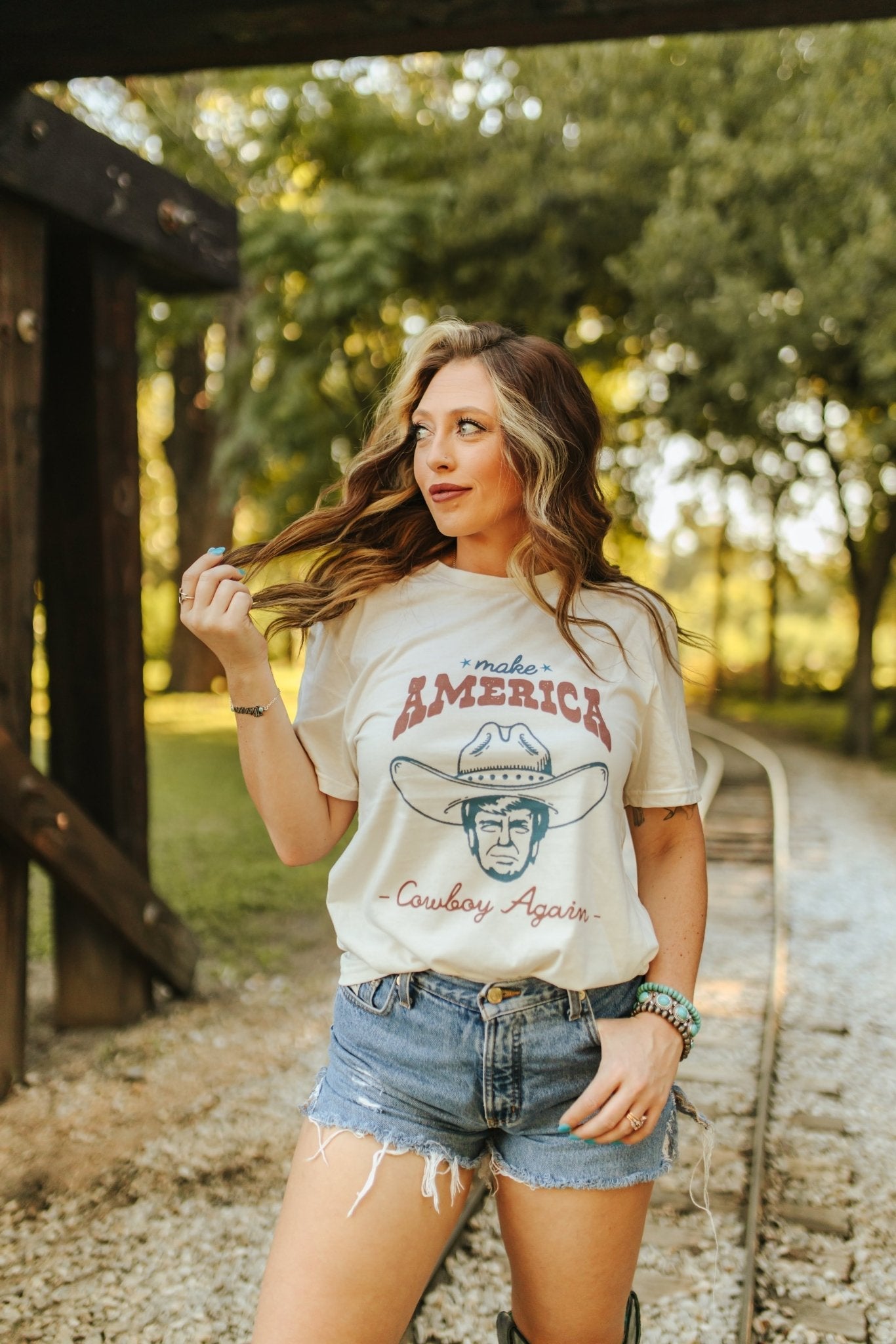 Trump Make America Cowboy Again Graphic Tee