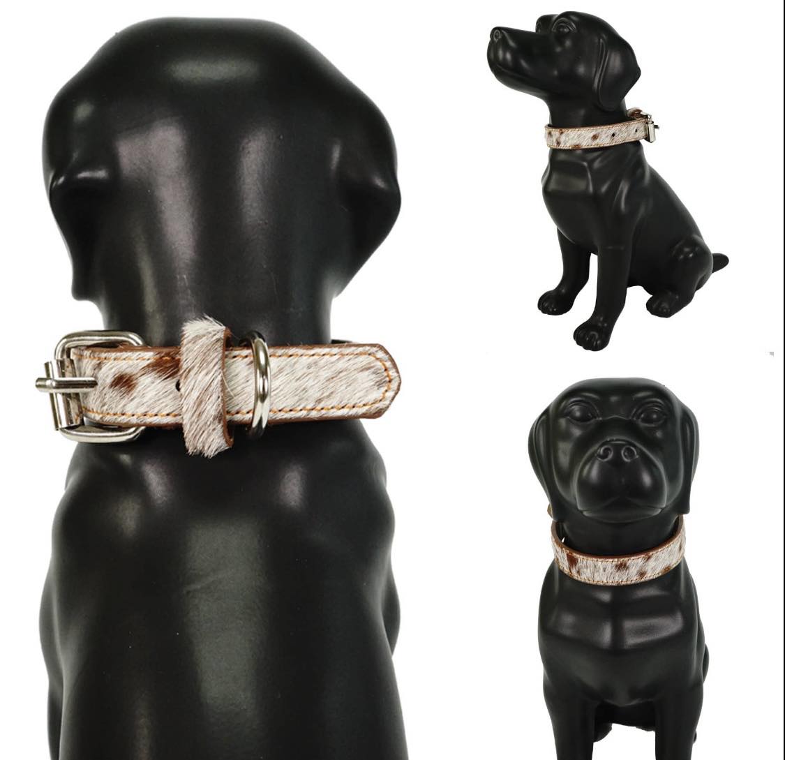 Dog Collars Hair on Hide Brown cow