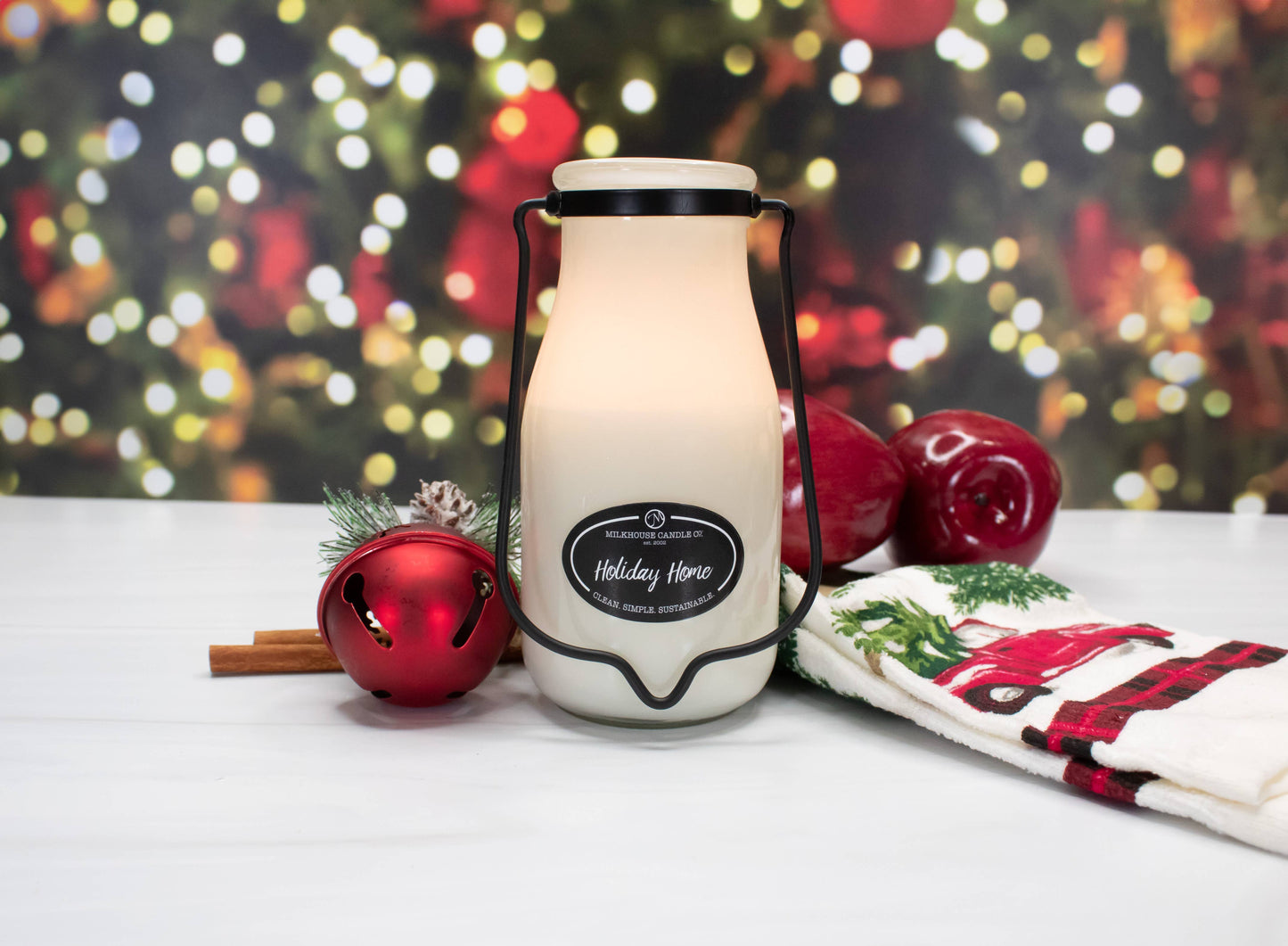 14 oz Milkbottle Candle: Holiday Home