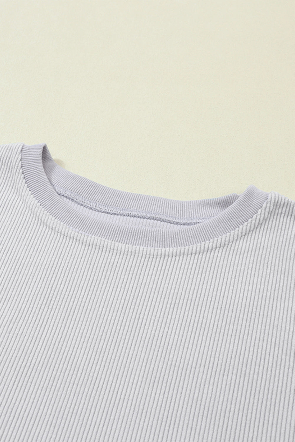 Solid Ribbed Corduroy Long Sleeve Oversized Sweatshirt