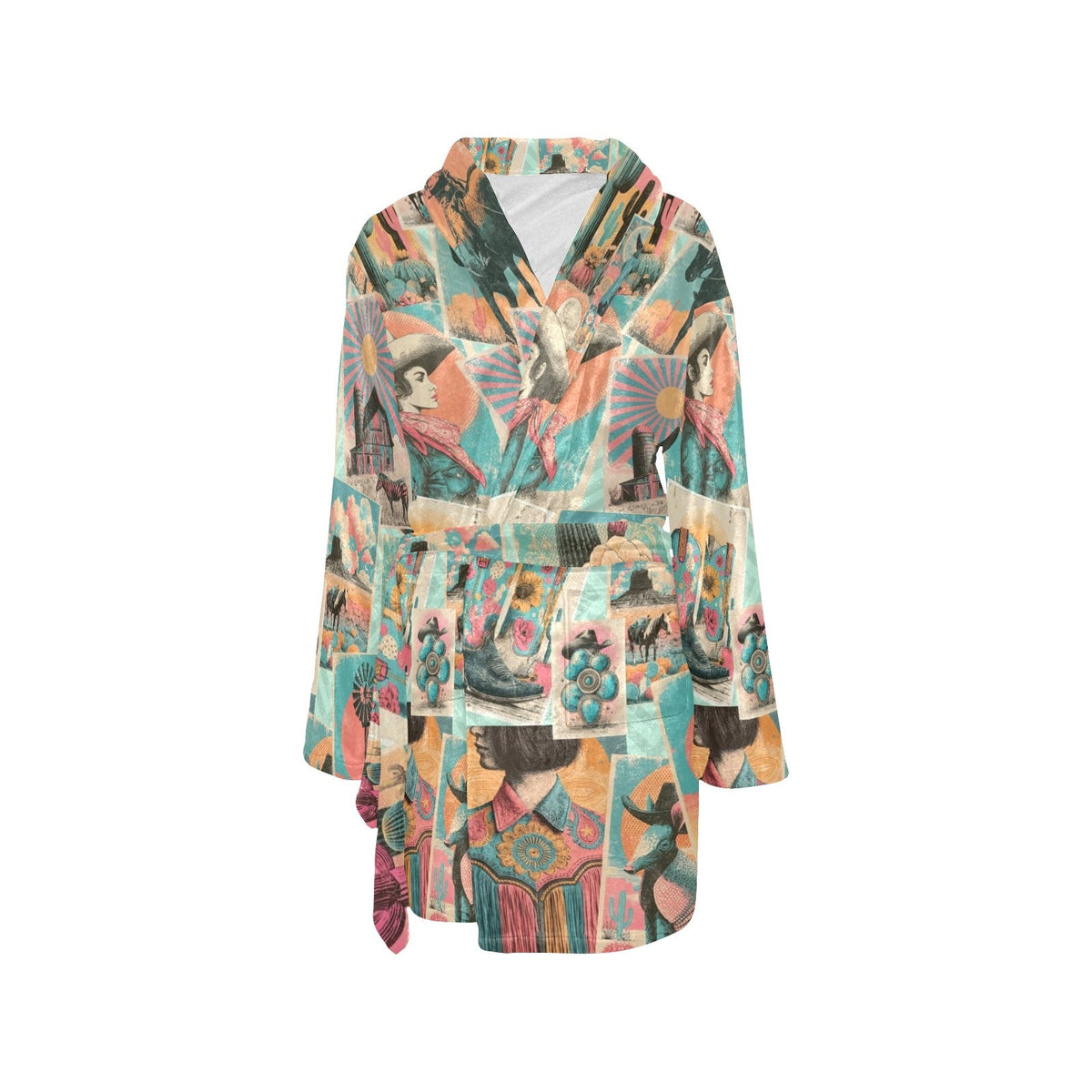 Baha Ranch Honky Tonk Kitsch Desert Vibes Minky Fleece Robe