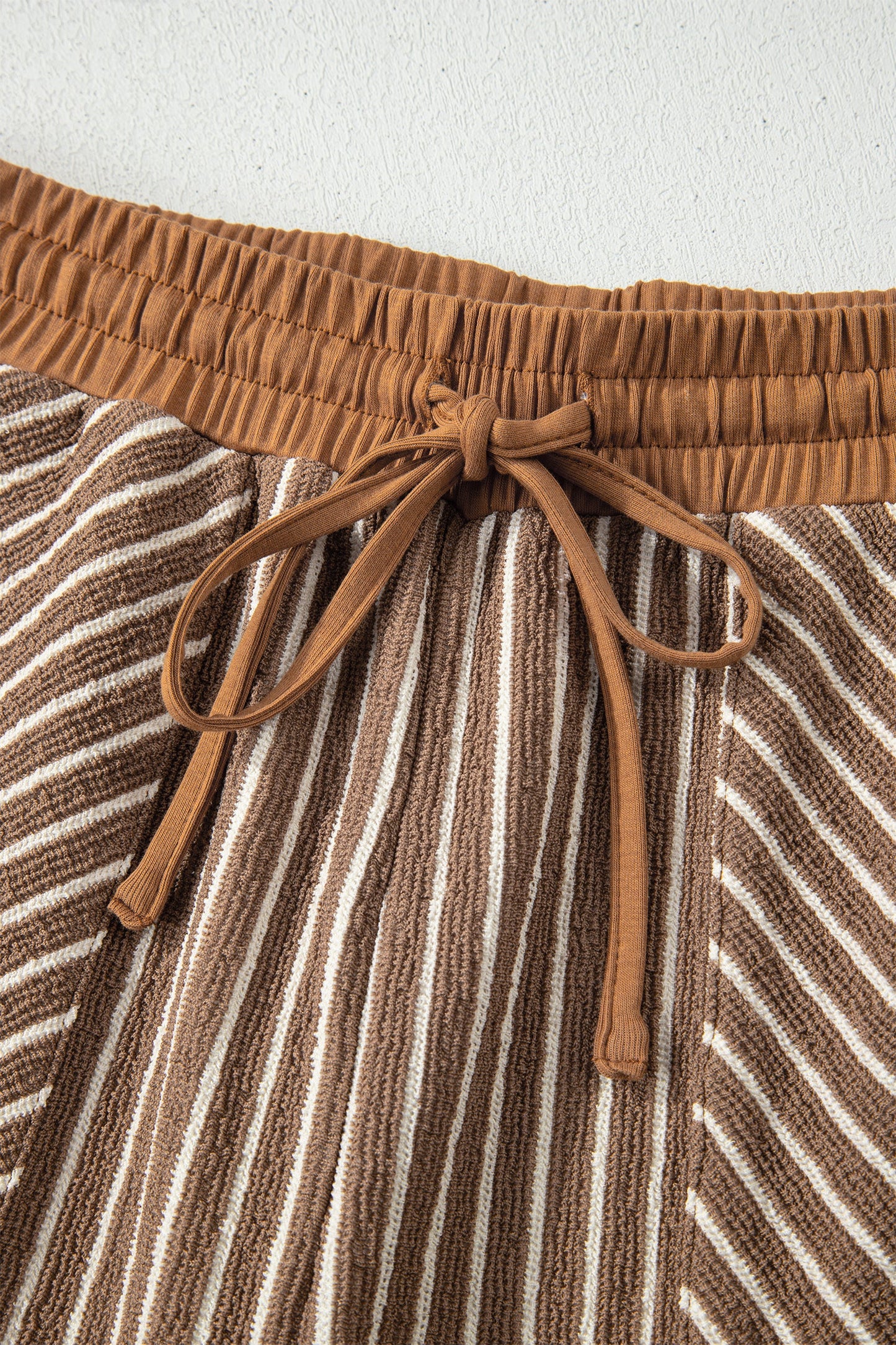 Stripe Crew Neck Tee and Drawstring Pants Set