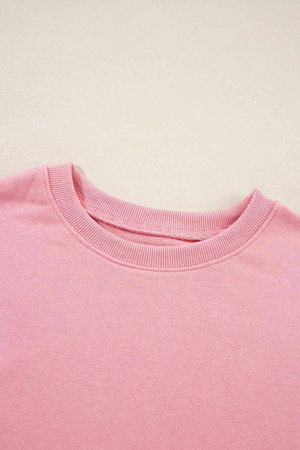 Solid Drop Shoulder Crewneck Pullover Sweatshirt