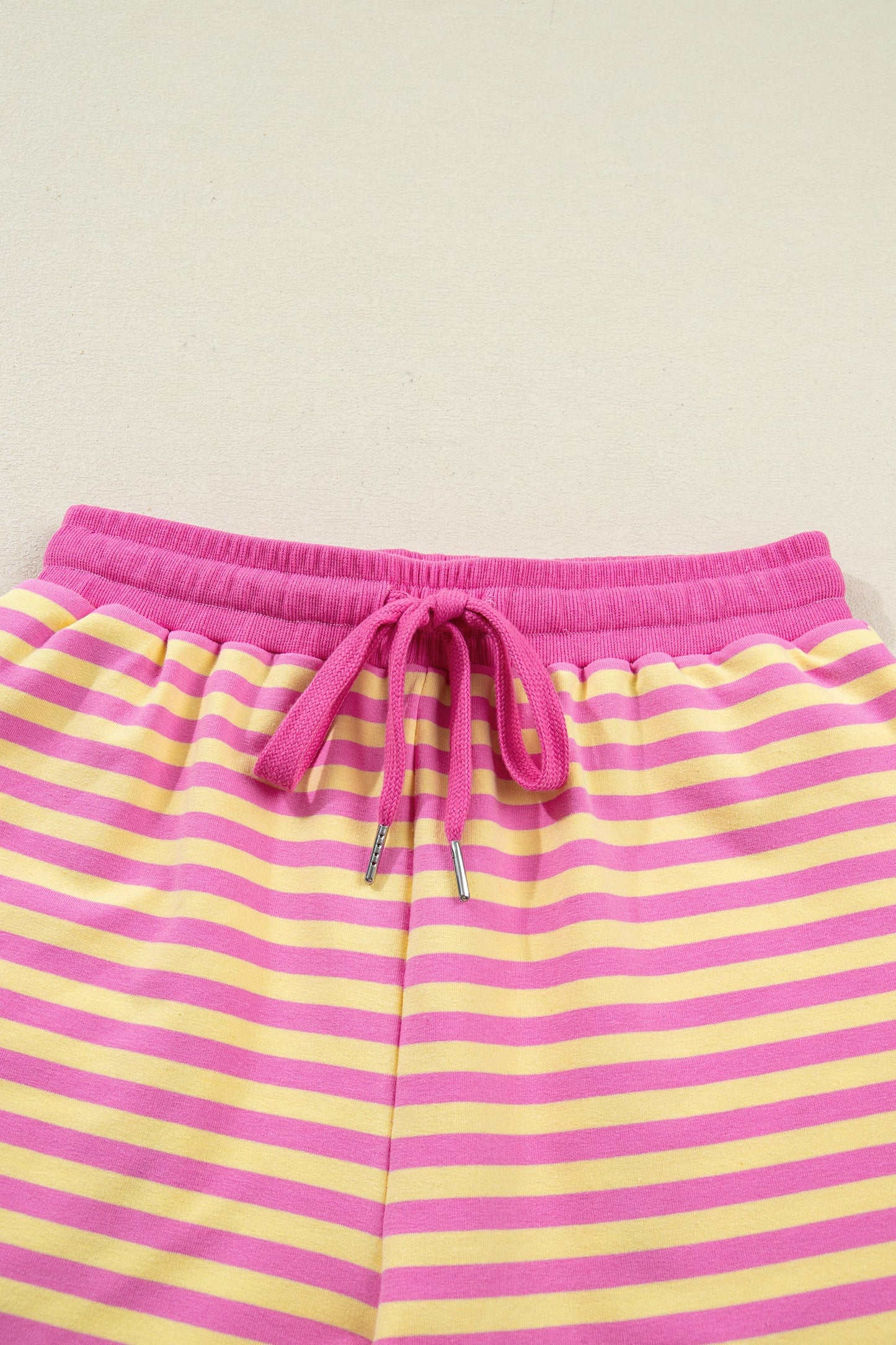 Stripe Terry Knit Top & Shorts Set