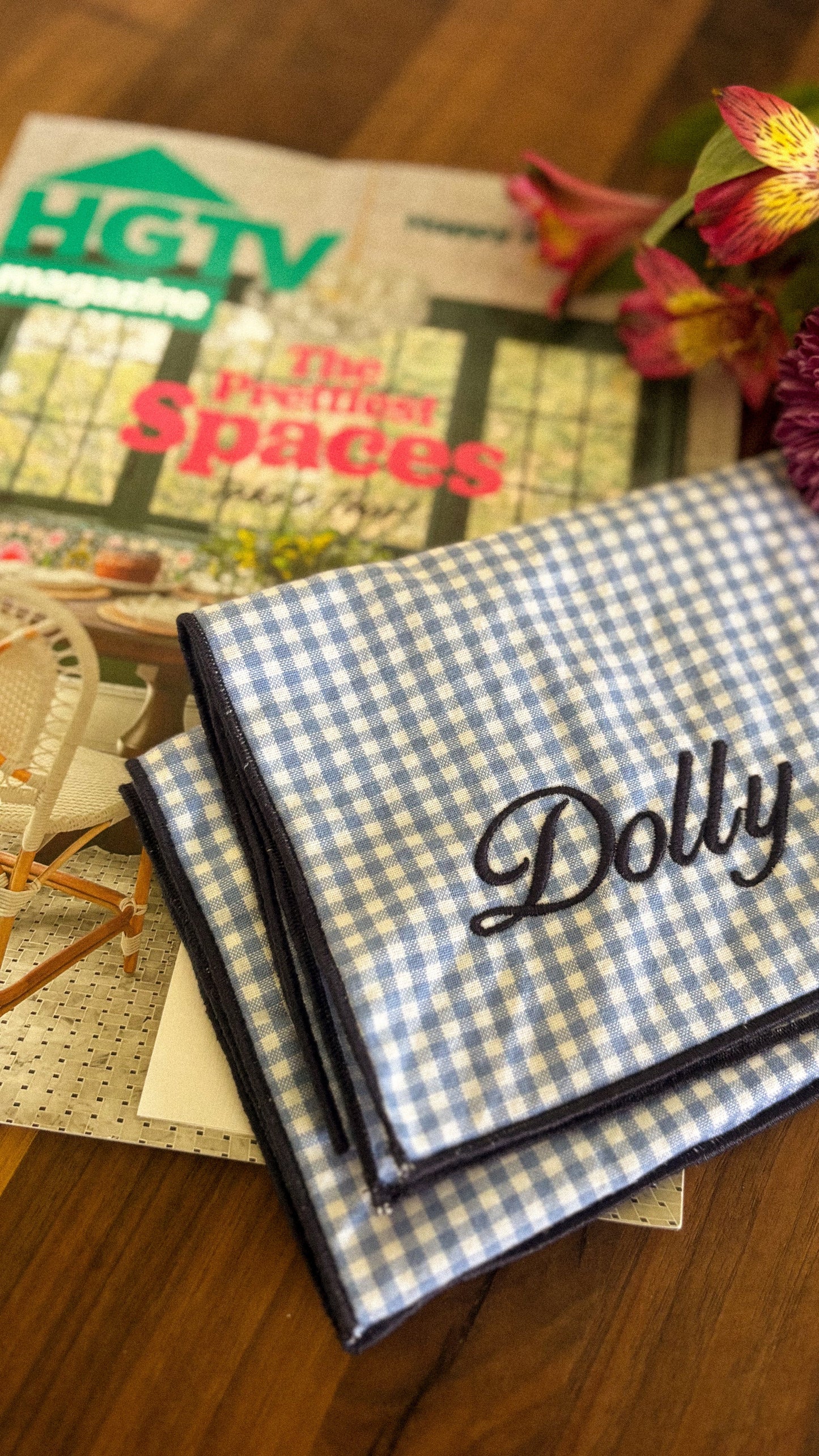 Light Blue Gingham Dog Bandana