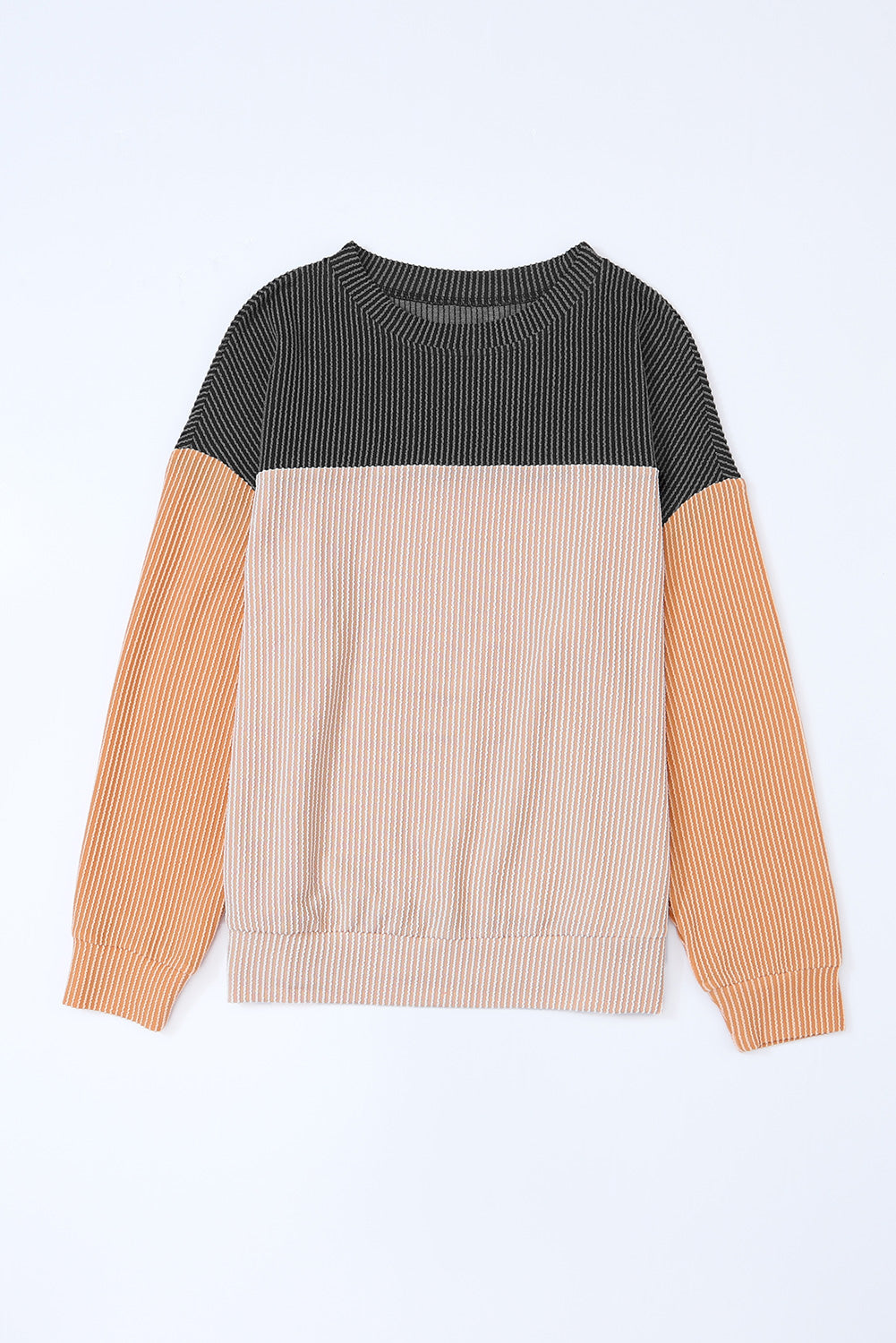 Colorblock Ribbed Long Sleeve Top