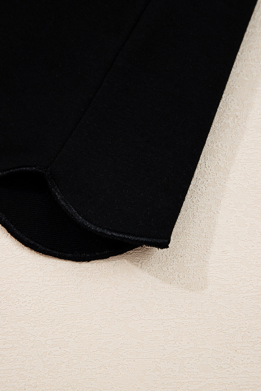 Colorblock Scallop Trim Long Sleeve Collared Top