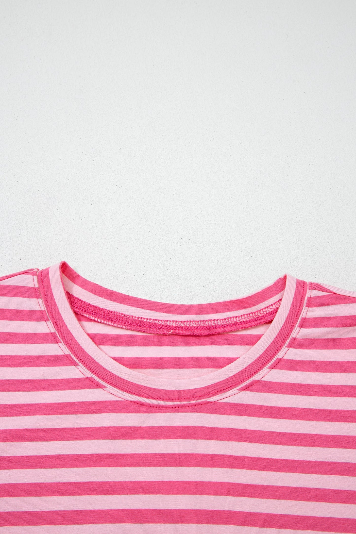Stripe Drop Shoulder Top & Buttoned Pants Set