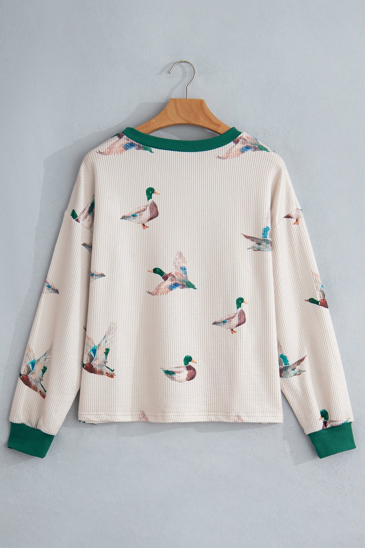 Plus Size Mallard Corded Knit Long Sleeve Top