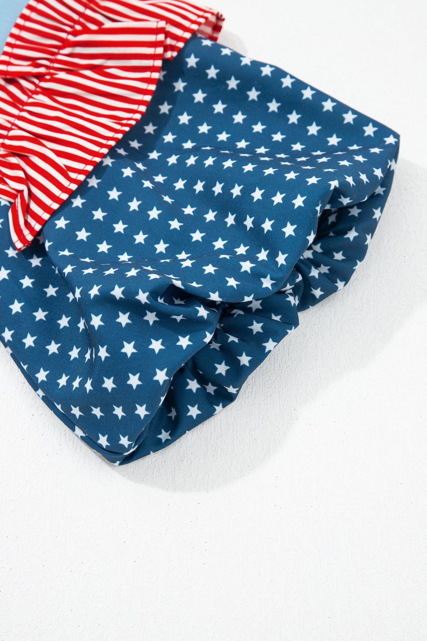 Stars & Stripe Patchwork Short Puff Sleeve Top