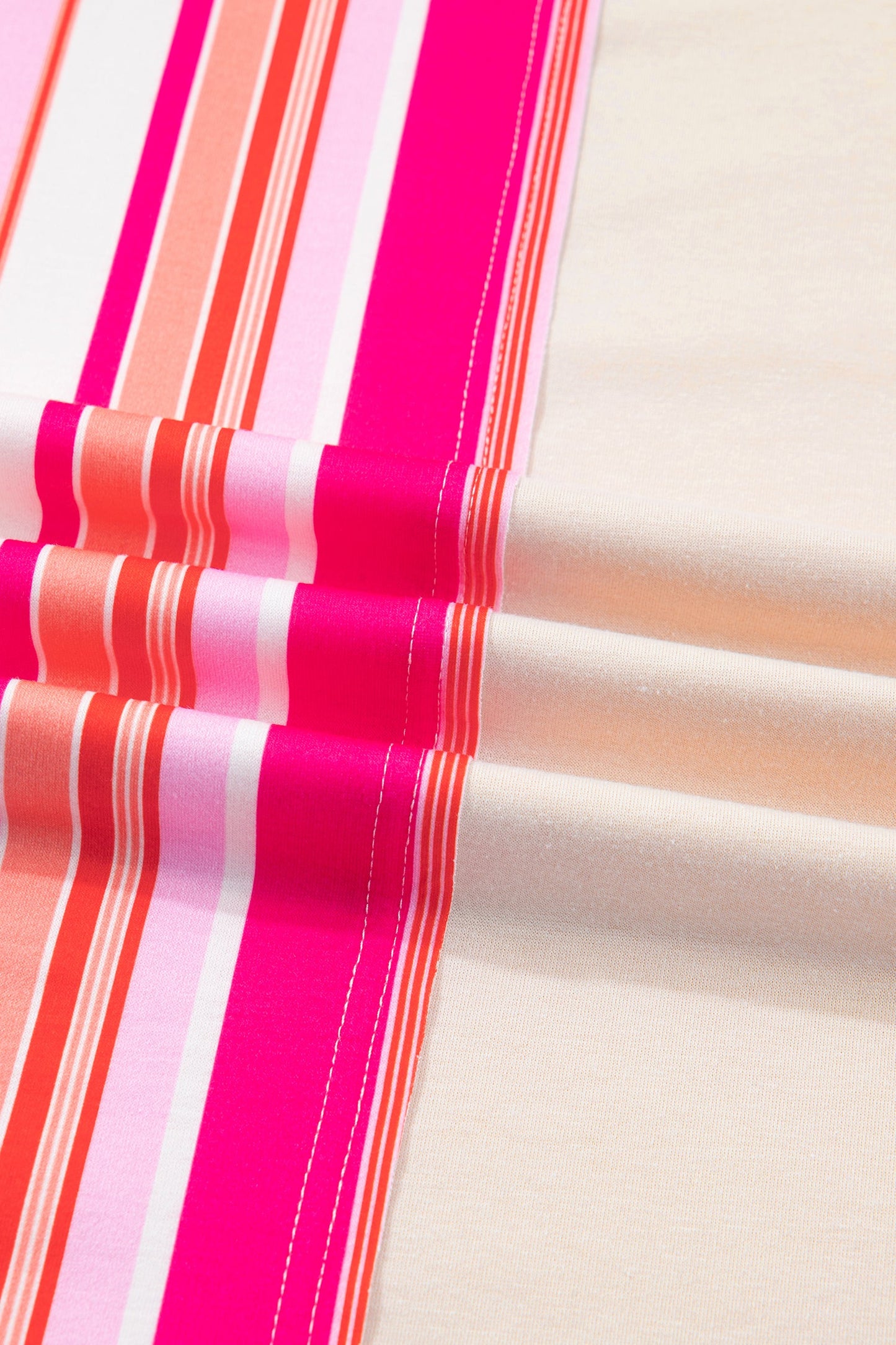 Flower Patch Stripe Colorblock Short Sleeve Top