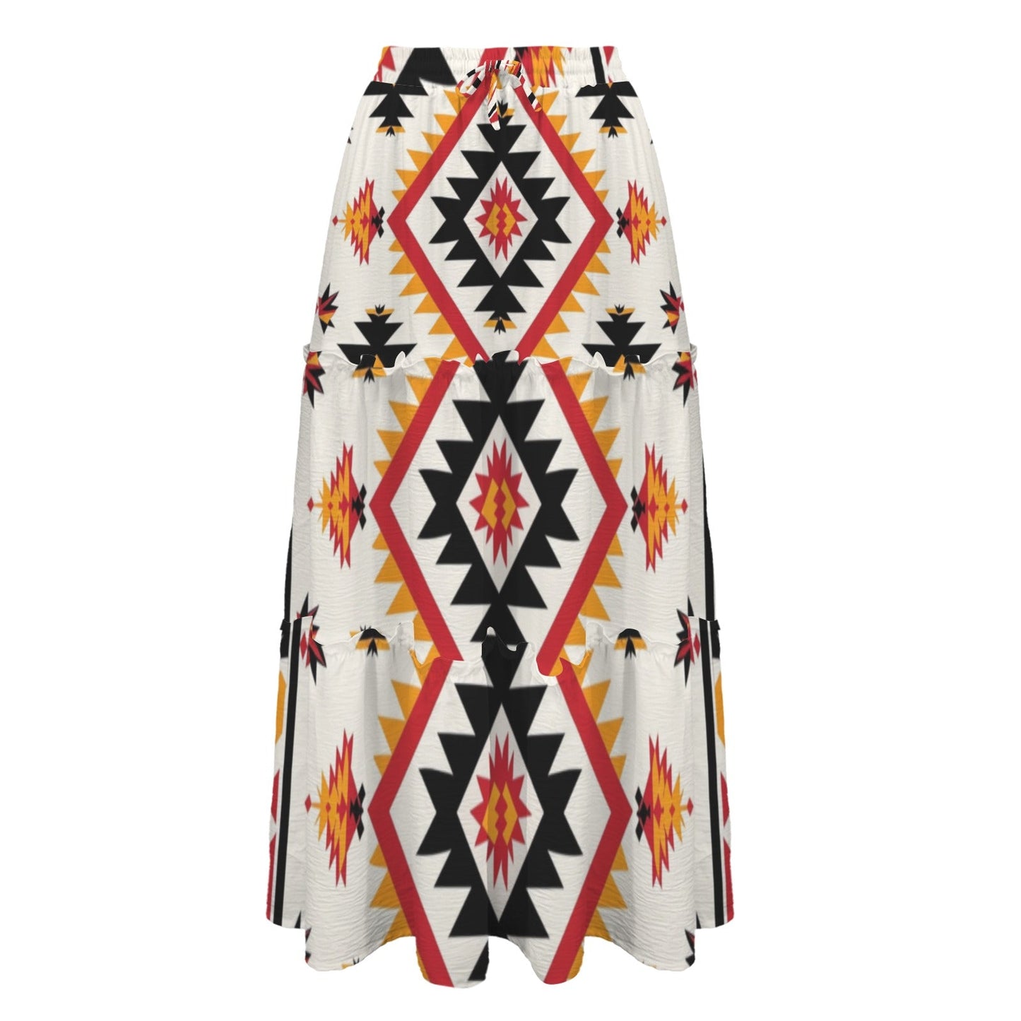 San Antonio Aztec Tiered Prairie Maxi Skirt