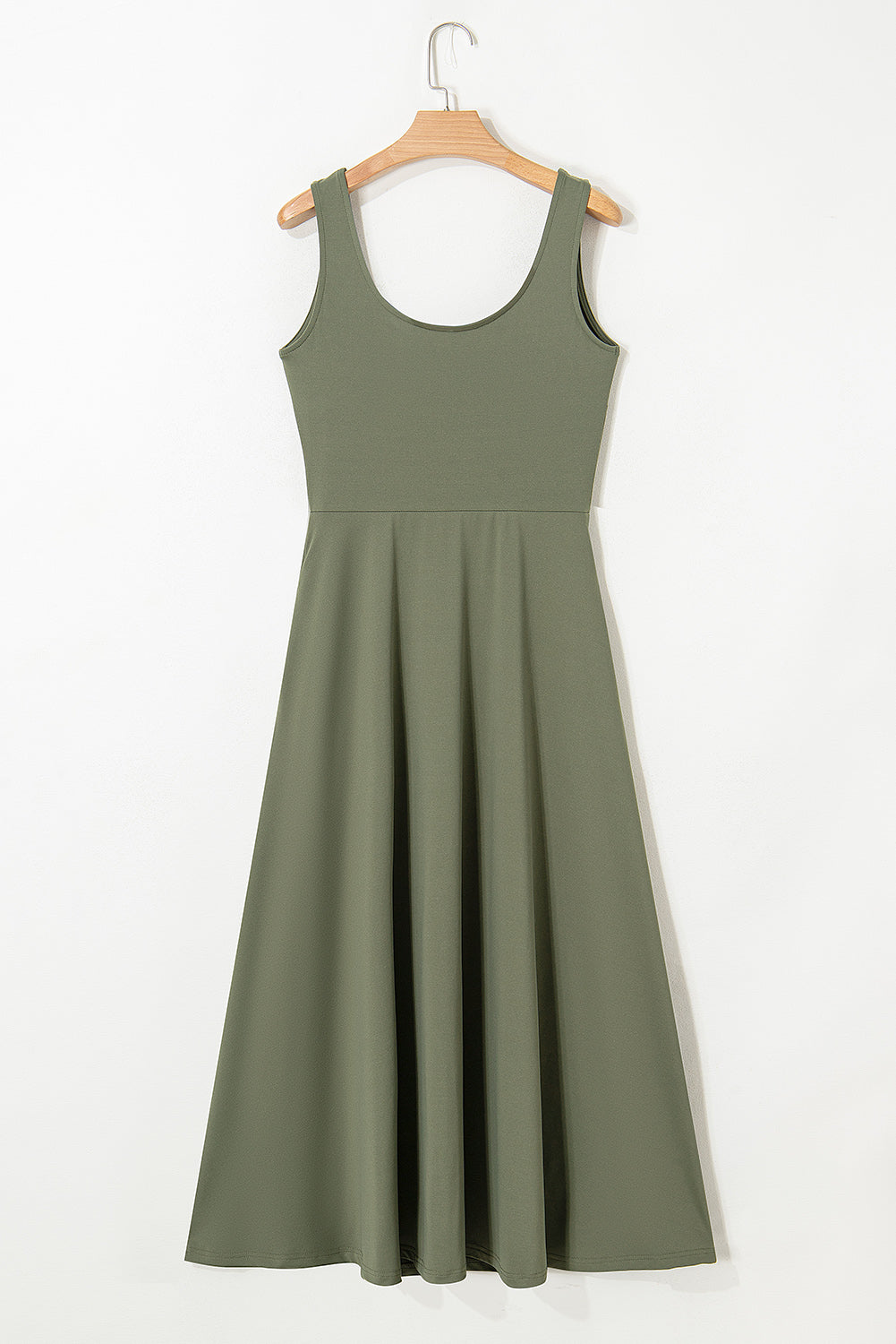 Sleeveless Flared Split Midi Dress