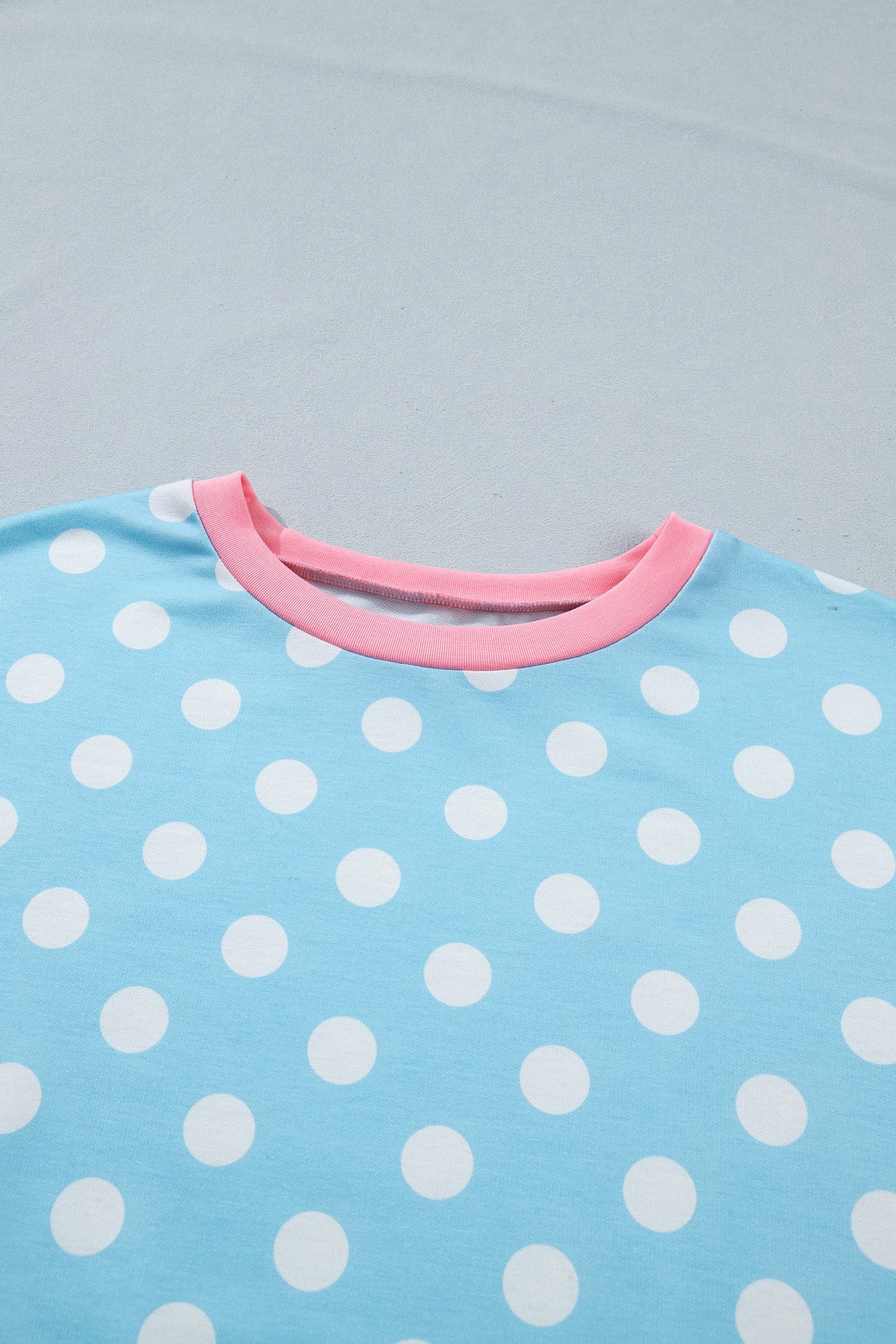 Polka Dot Contrast Trim Top & Short Set