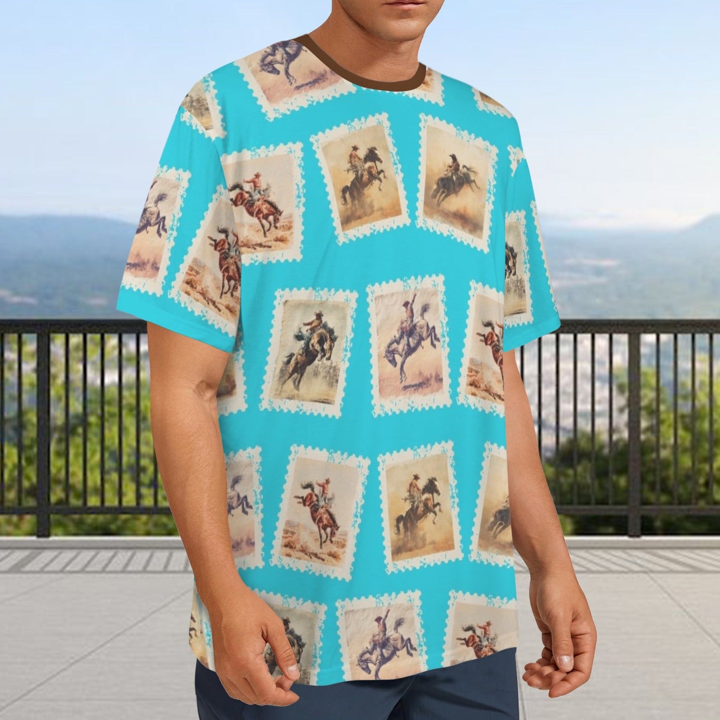Baha Ranch Stamp Cowboy Oversized T Shirt