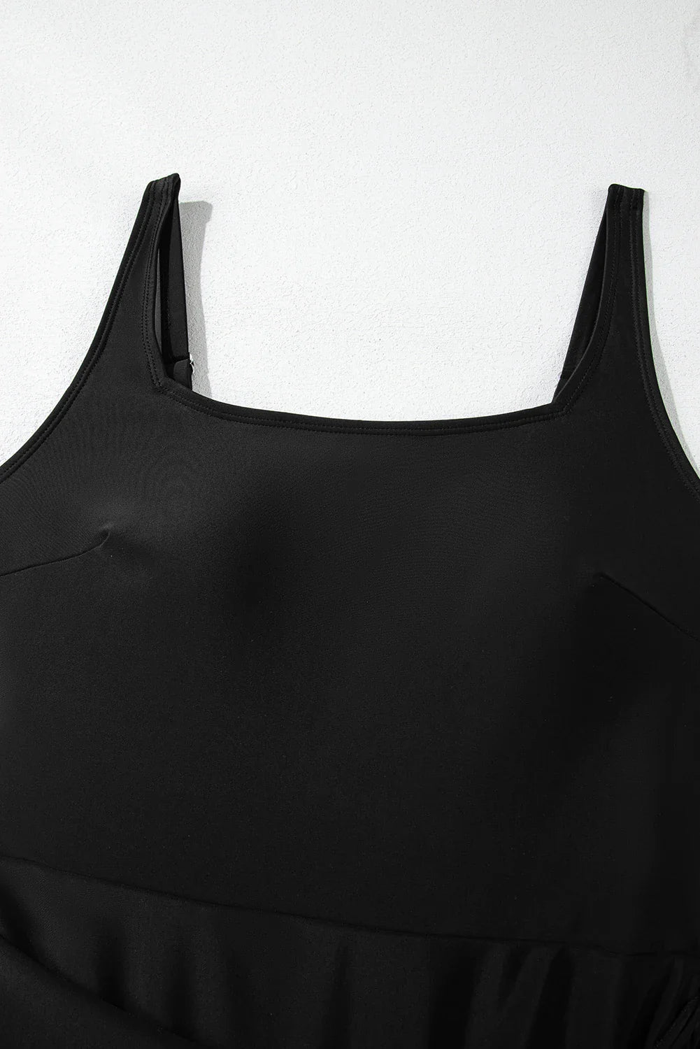 Side Tied Waist Square Neck A-line Swim Dress