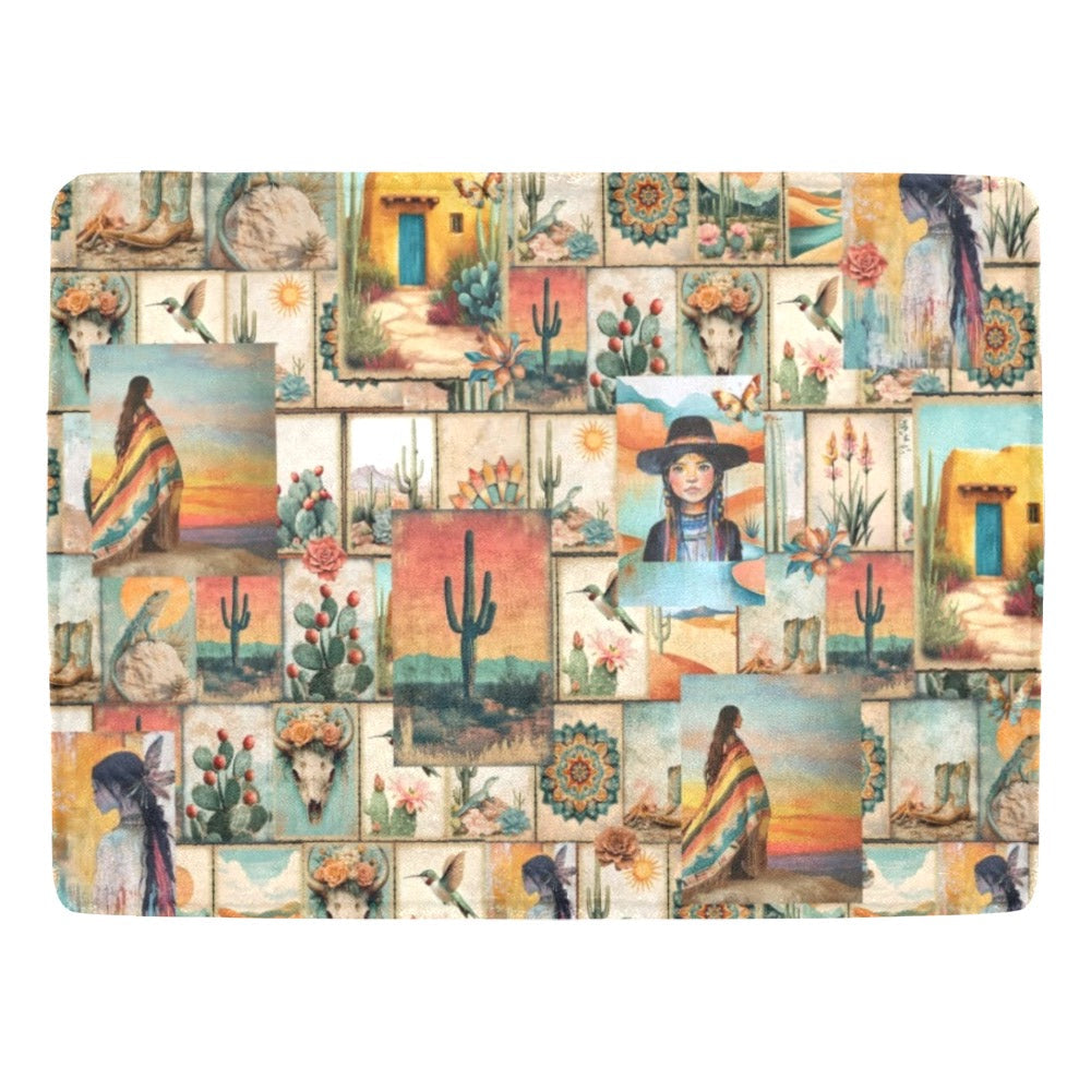 Colores De Mexico Pictures of the Southwest 60" x 80" Throw Blanket Made In America