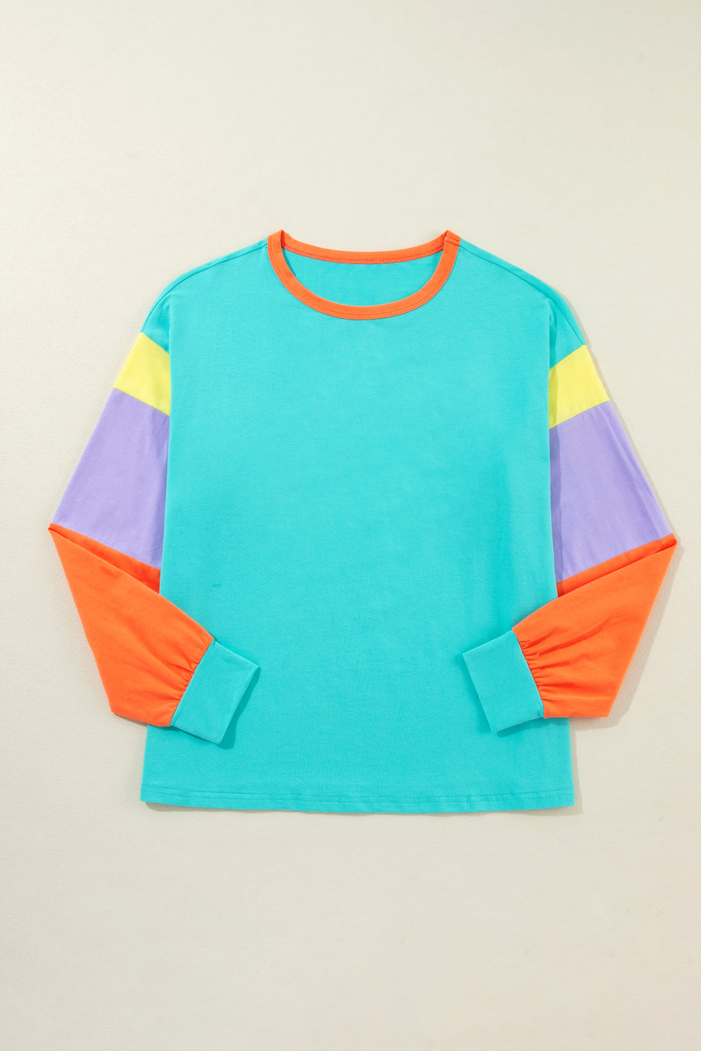 Colorblock Patchwork Long Sleeve Top