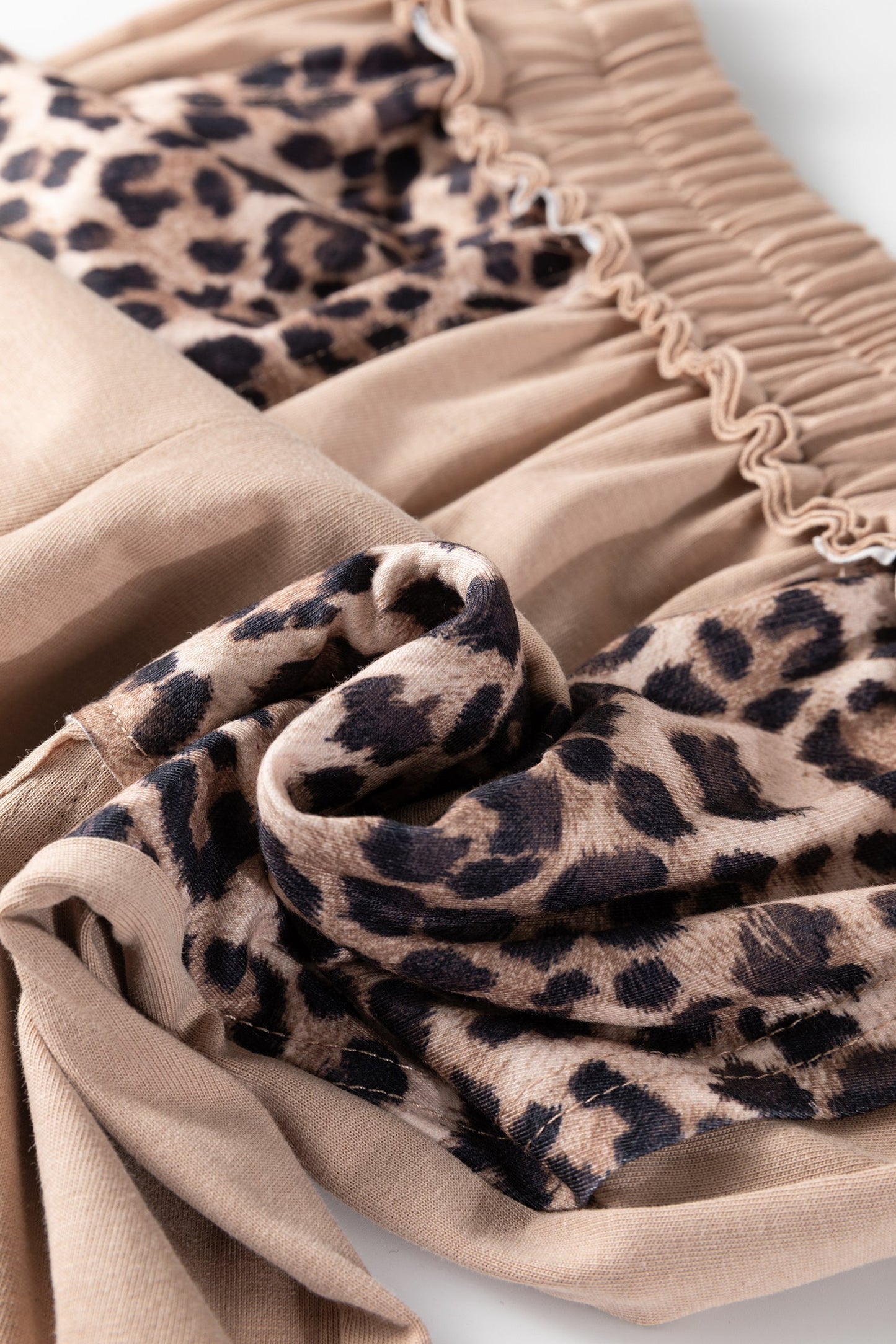 Leopard Mineral Wash Patchwork Wide Leg Pants
