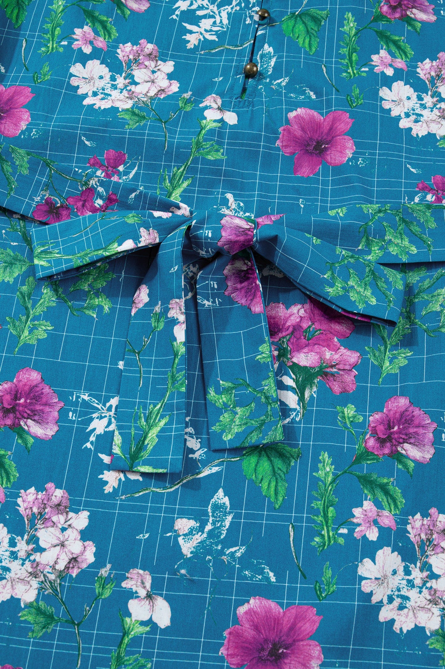Floral Flutter Sleeve Tie Neck Belted Midi Dress