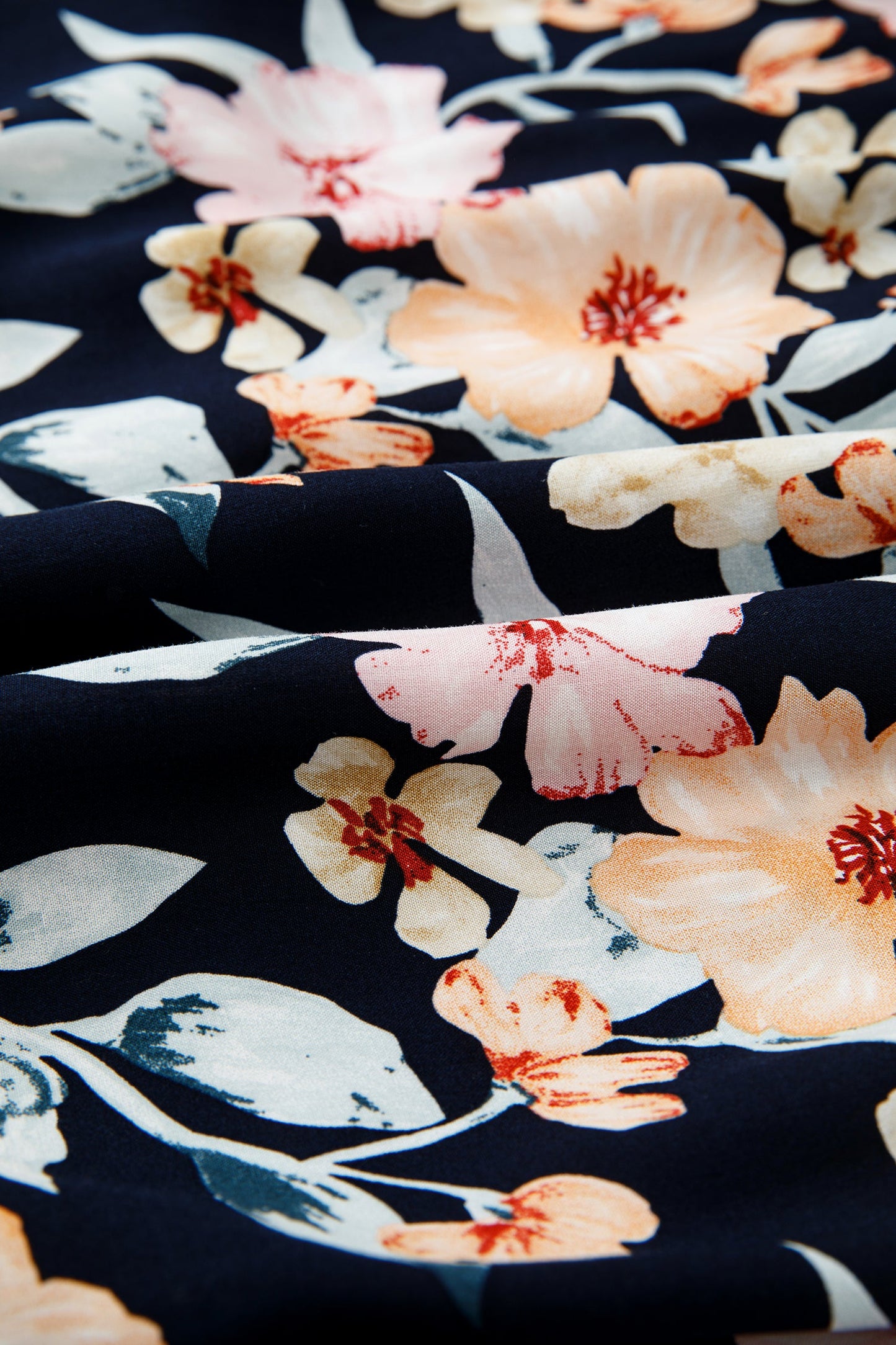 Floral Short-Sleeve Smock High-Waist Maxi Dress