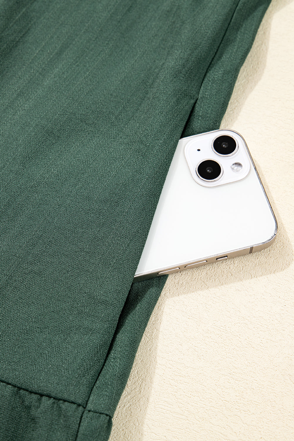 Contrast Trim Knotted 3/4 Sleeve Buttoned Dress