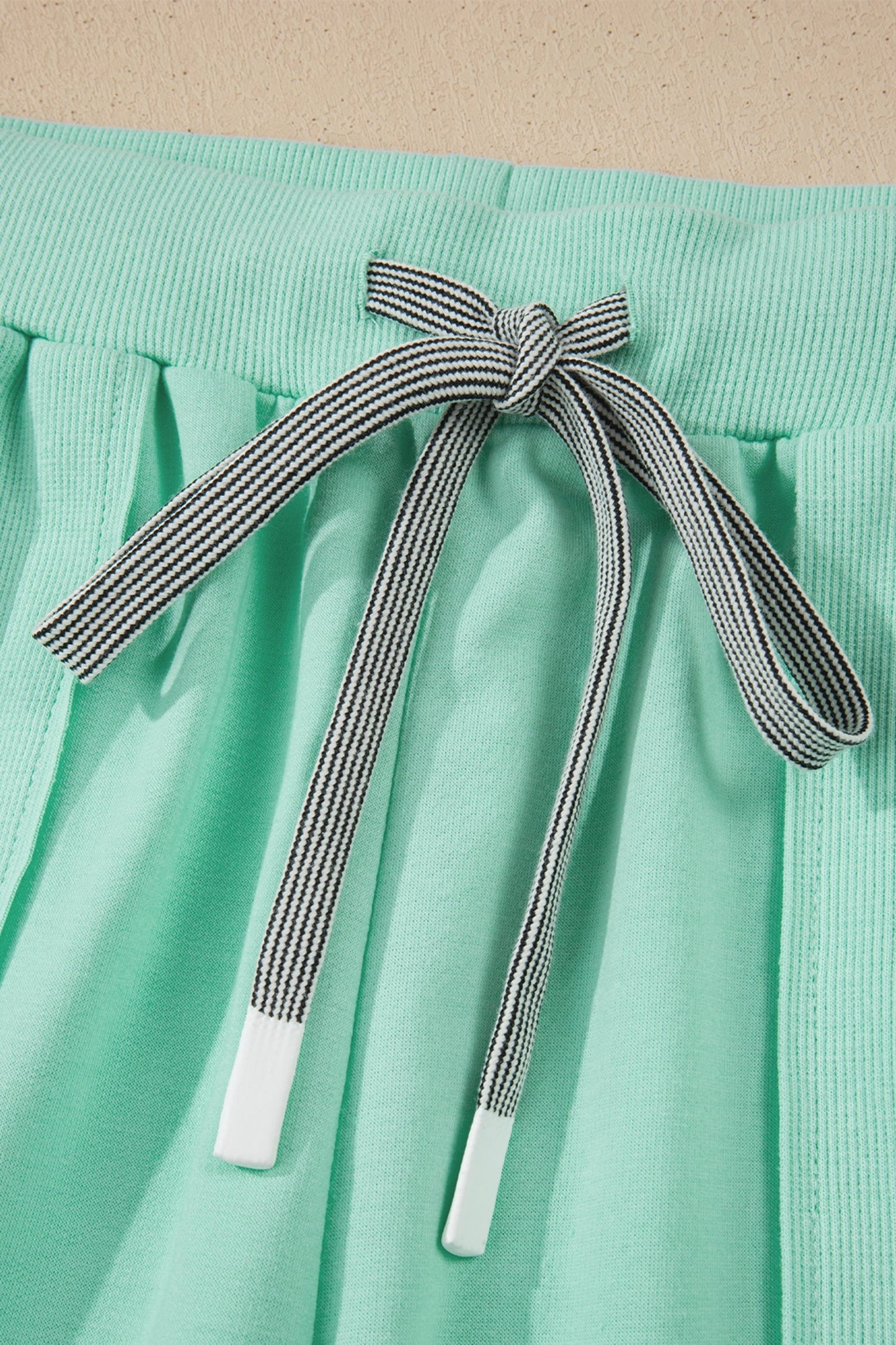 Solid V-Neck Tee & Drawstring Pants Set