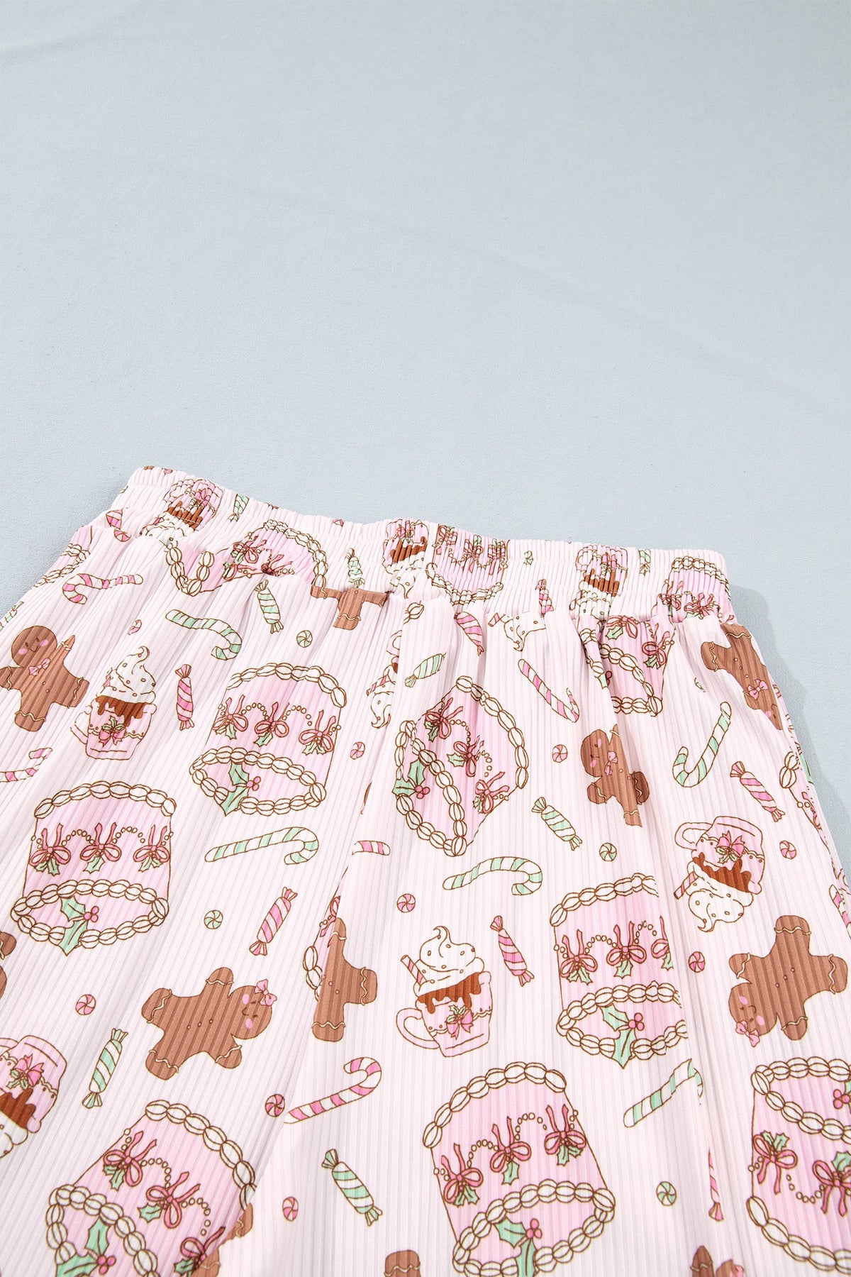Christmas Ribbed Knit Top & Pants Pajama Set