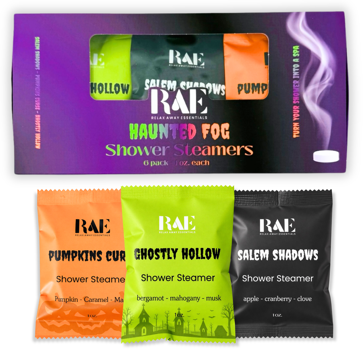 Haunted Fog Halloween Shower Steamers 6 Pack - Made in USA
