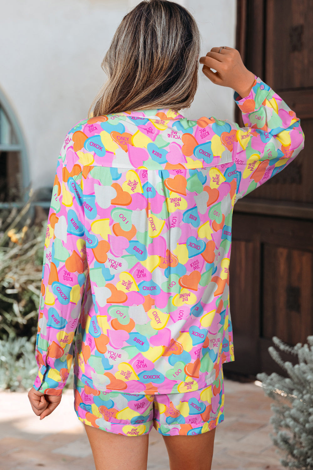 Valentine's Heart Candy Shirt and Shorts Pajama Set