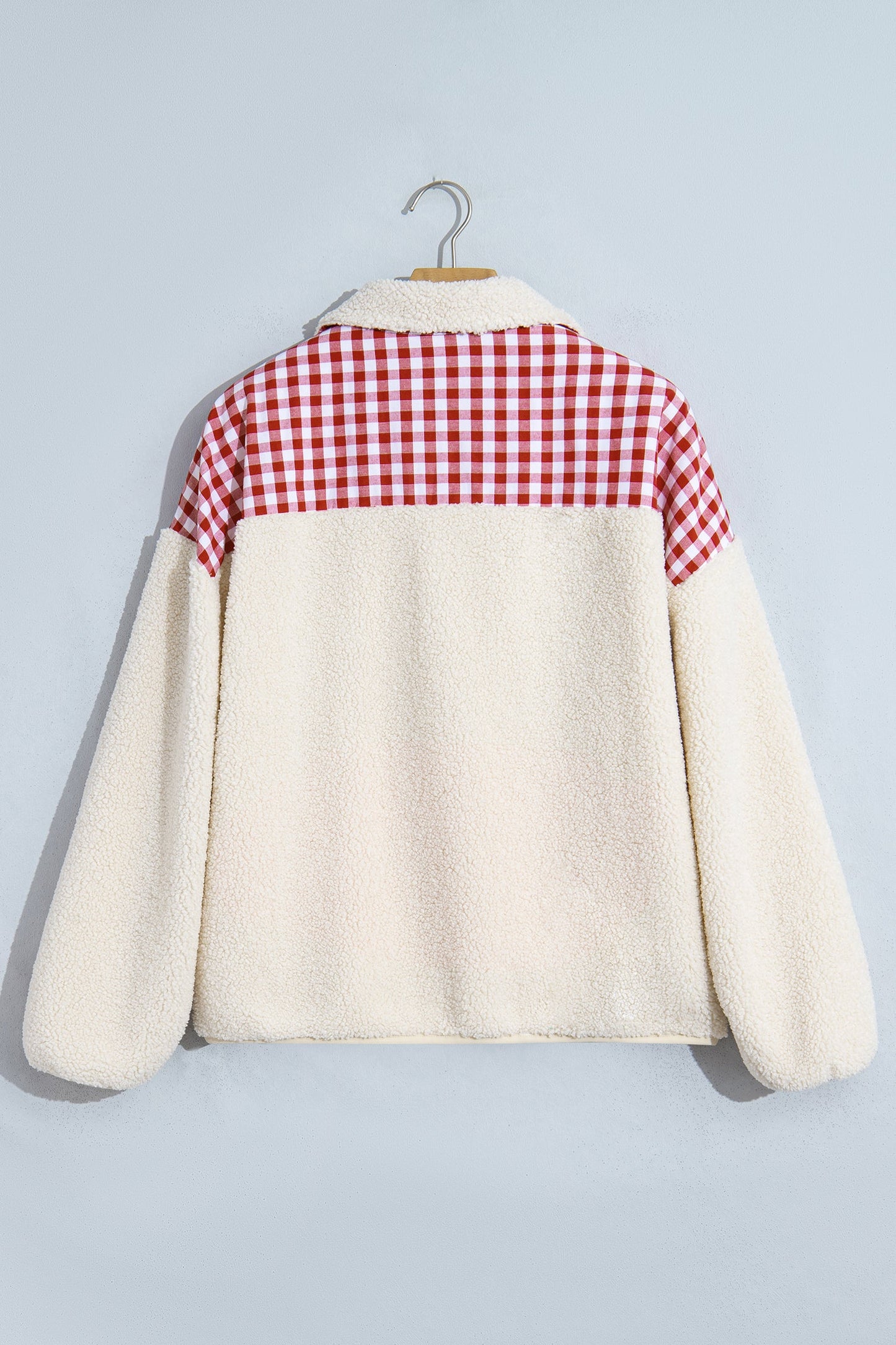 Merry Christmas Gingham Patchwork Fleece Sweatshirt