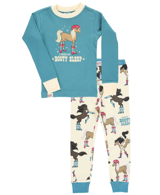 Booty Sleep Blue Kid's Long Sleeve Pajama Set