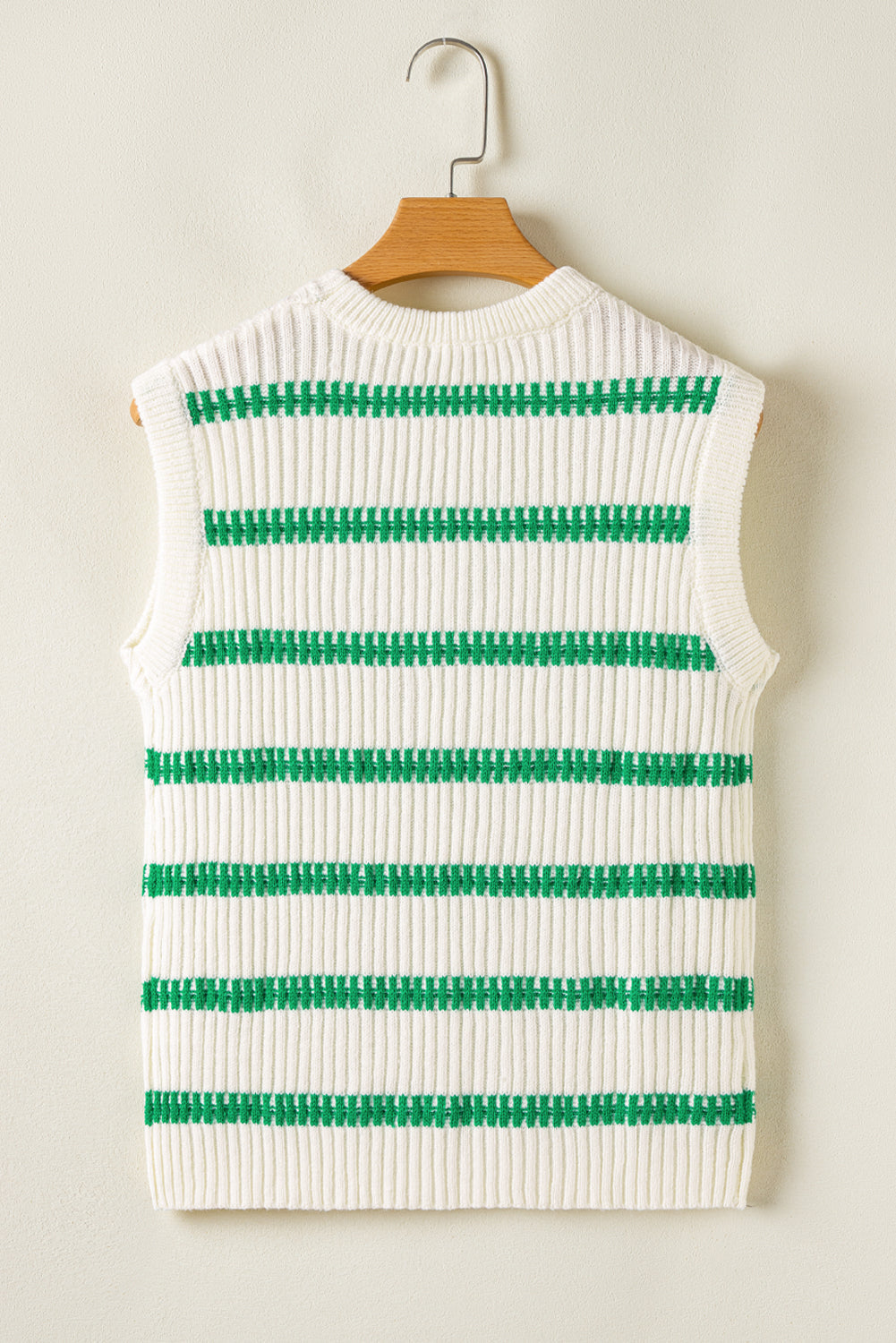 Stripe Round Neck Sleeveless Sweater Top