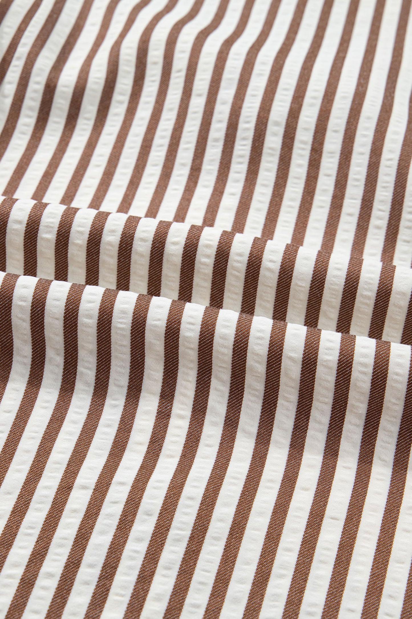 Stripe Tie Waist Puff Sleeve Mini Shirt Dress