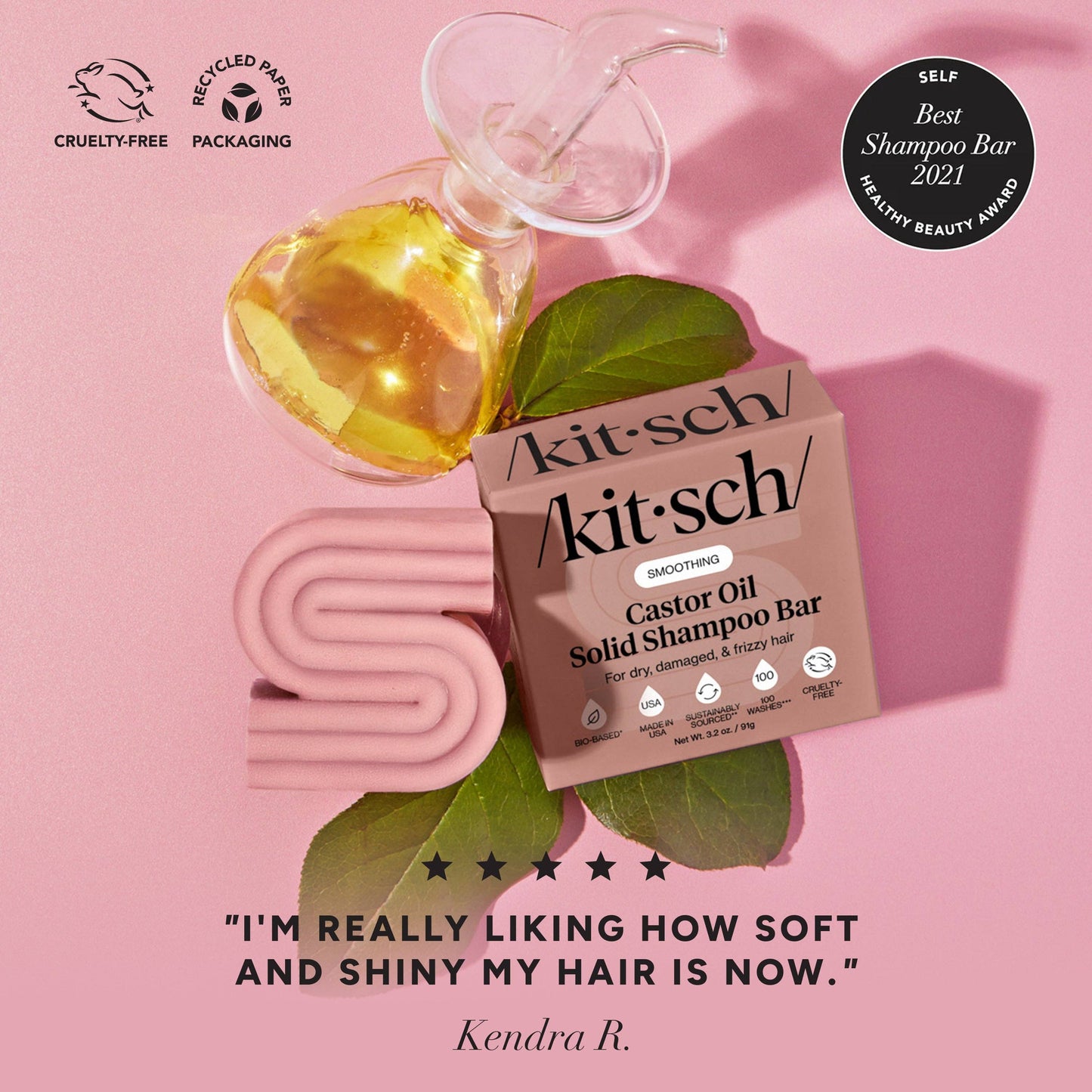 Castor Oil Nourishing Shampoo & Conditioner Bar Combo by KITSCH