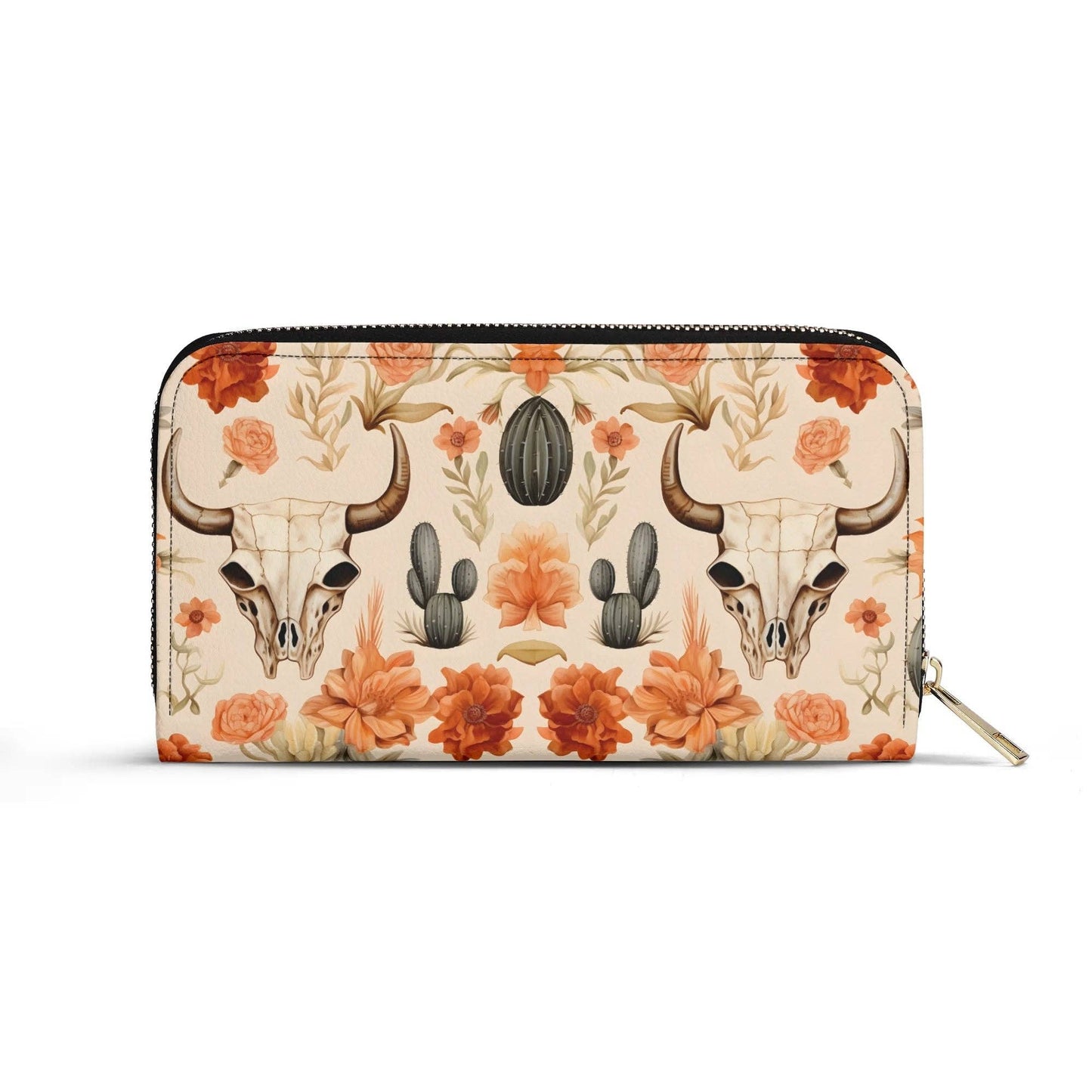 Wild West Western PU Leather Zip Up Wallet Handbag
